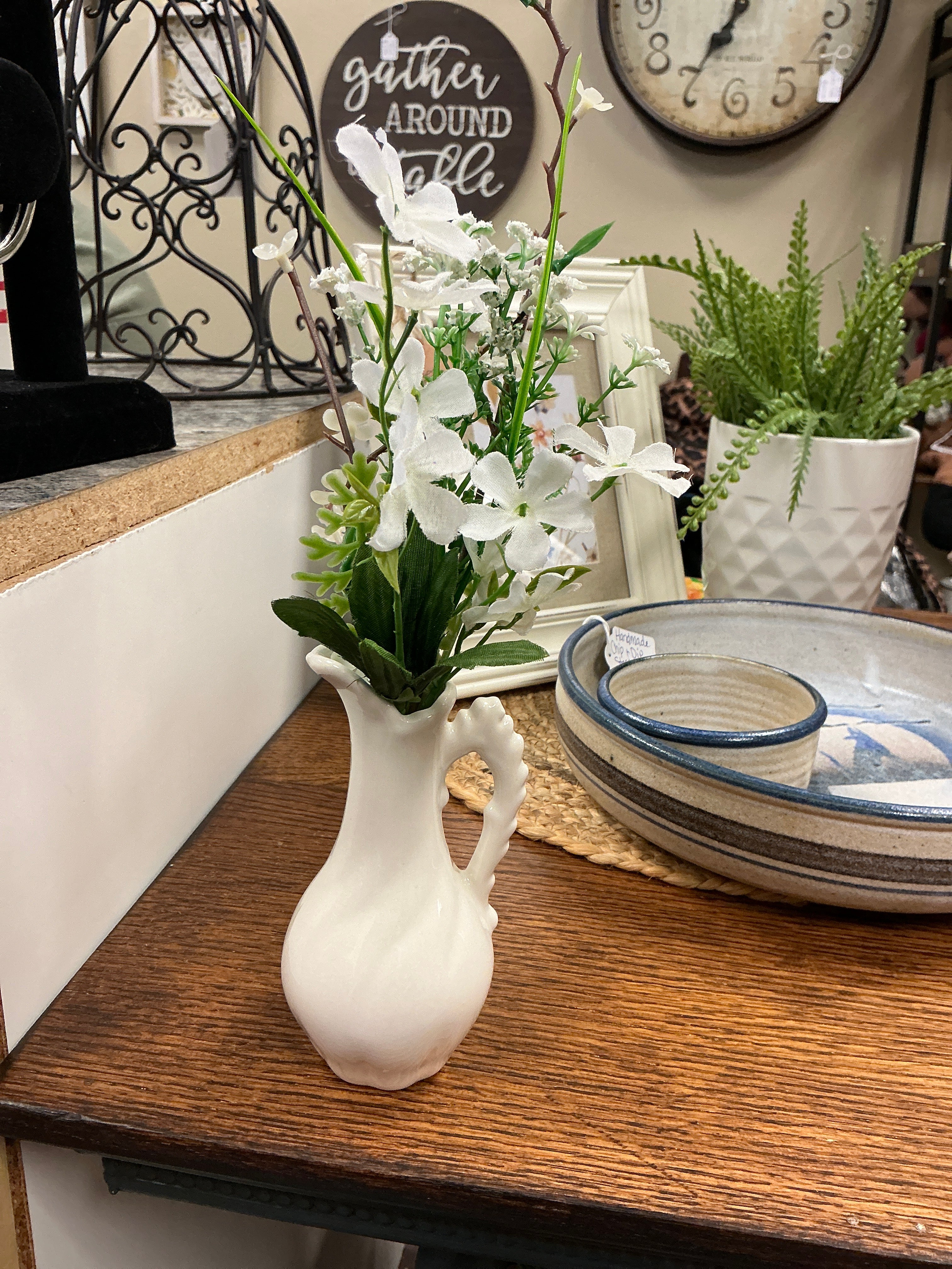 White Vase & Flowers