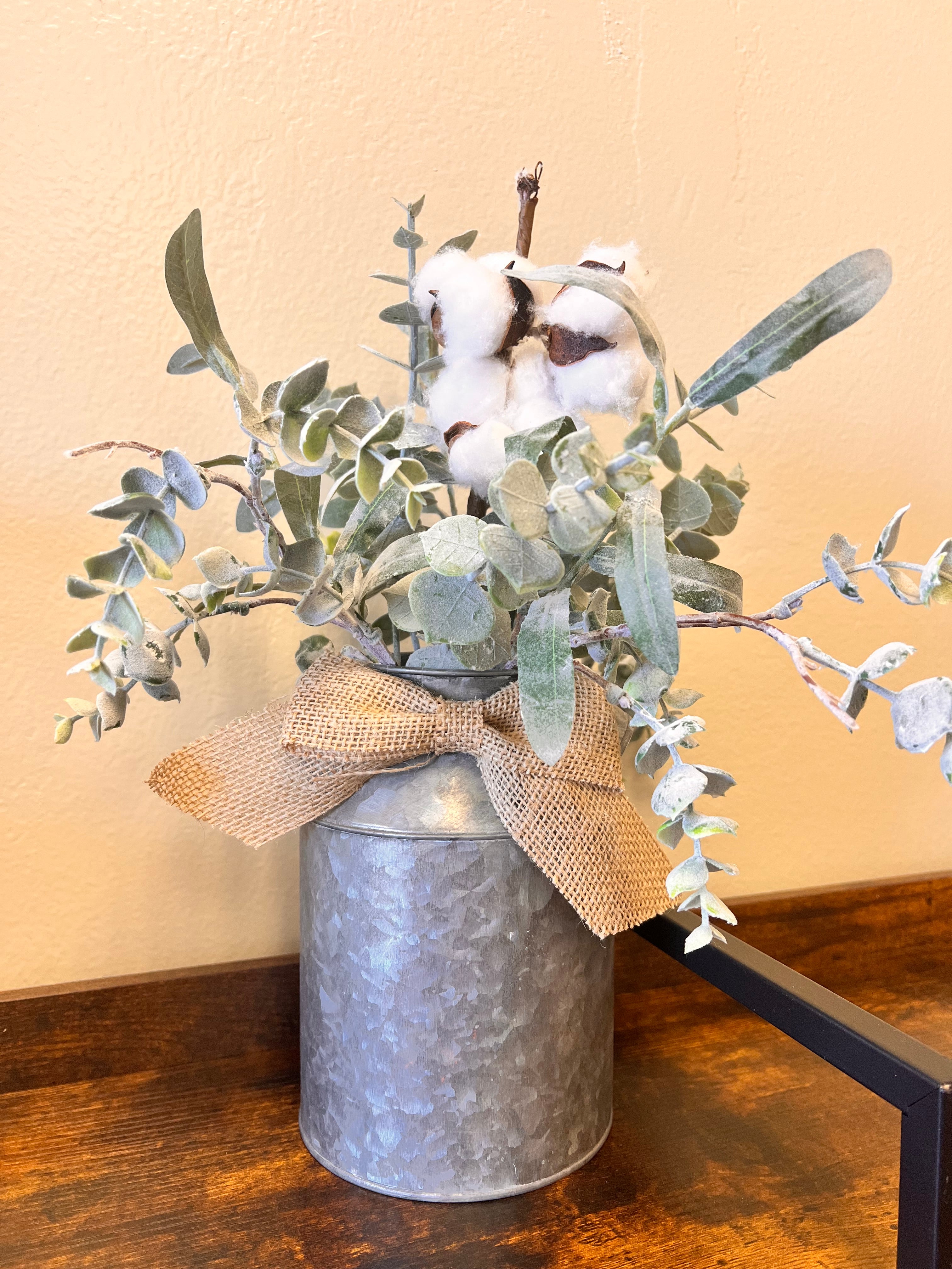 Bucket + Faux Plant