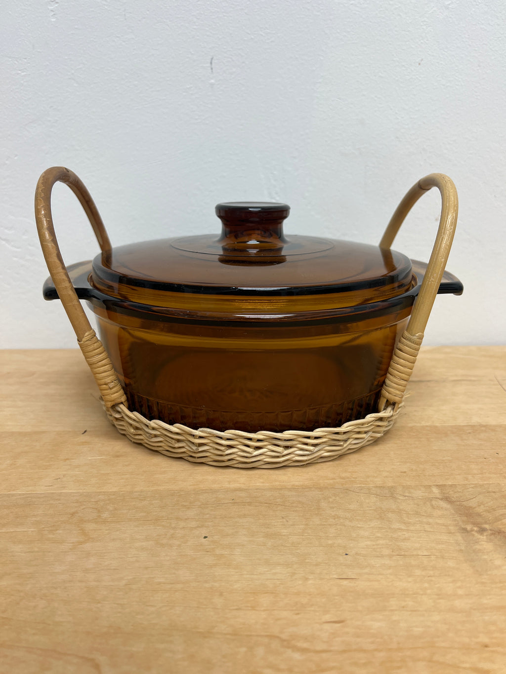 Vintage anchor hocking amber dish