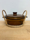 Vintage anchor hocking amber dish