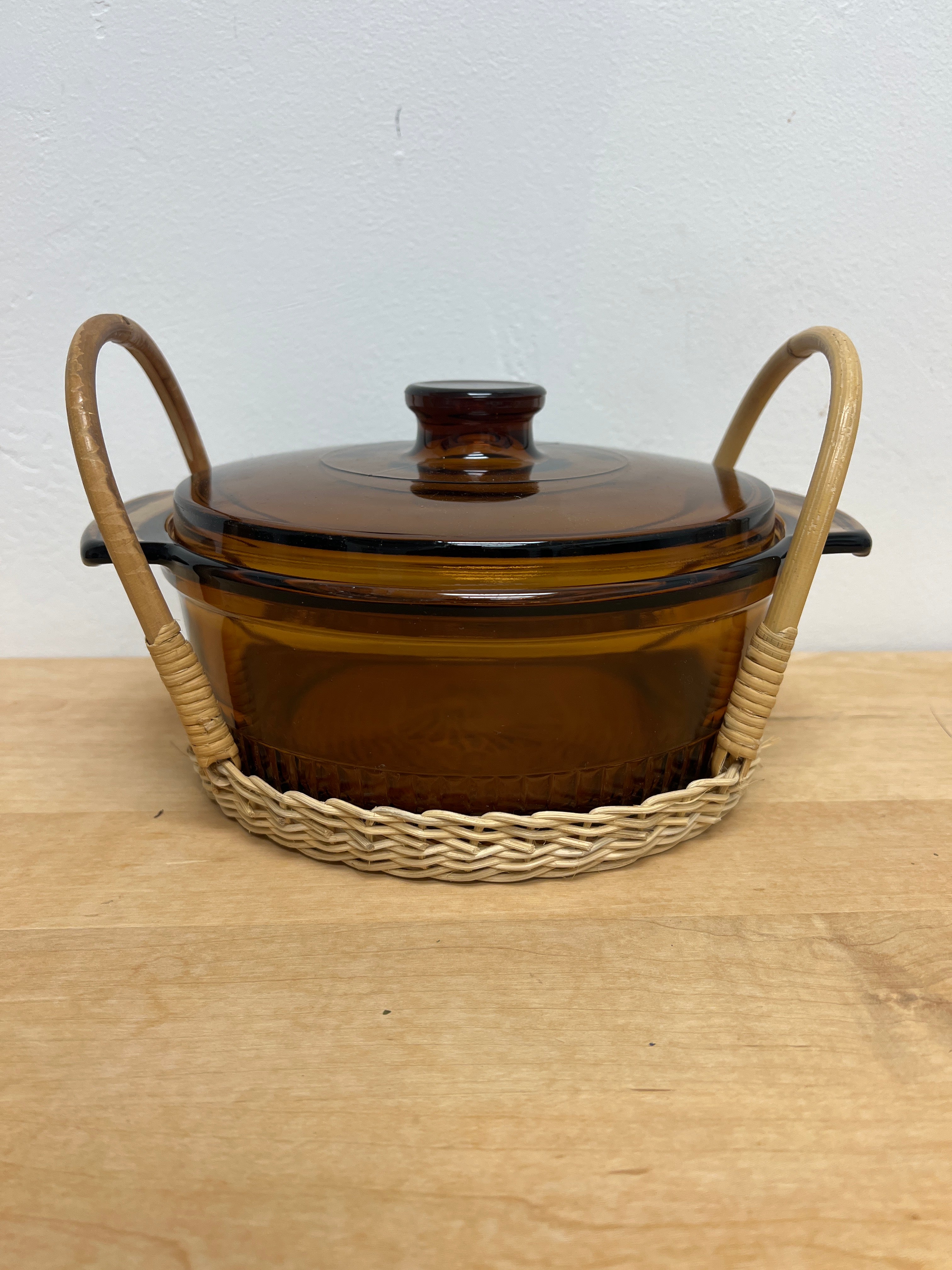 Vintage anchor hocking amber dish