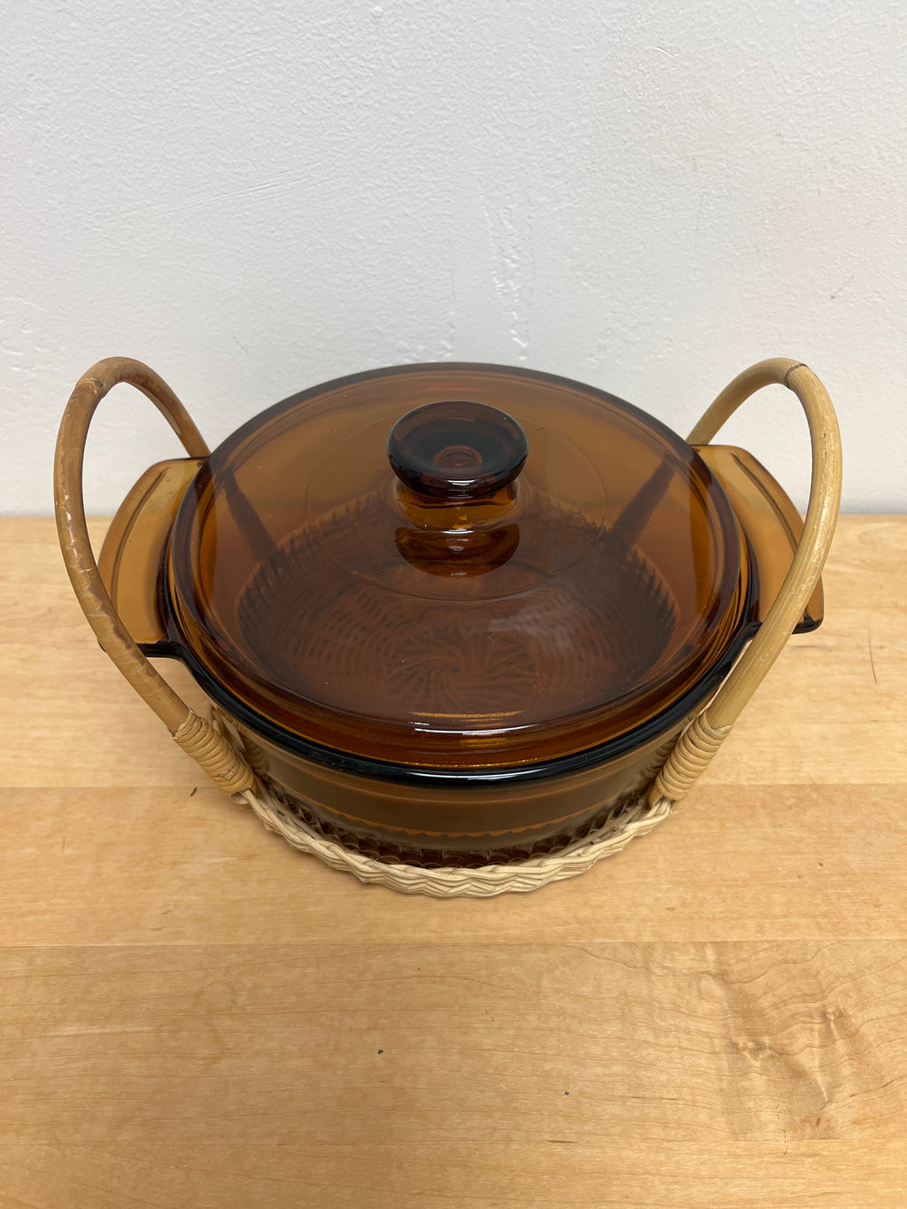 Vintage anchor hocking amber dish