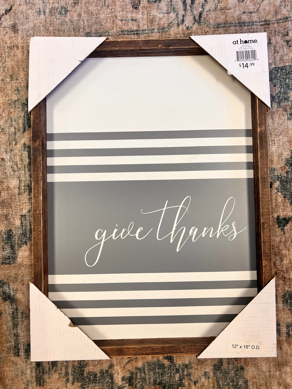 Give Thanks Framed Sign NEW