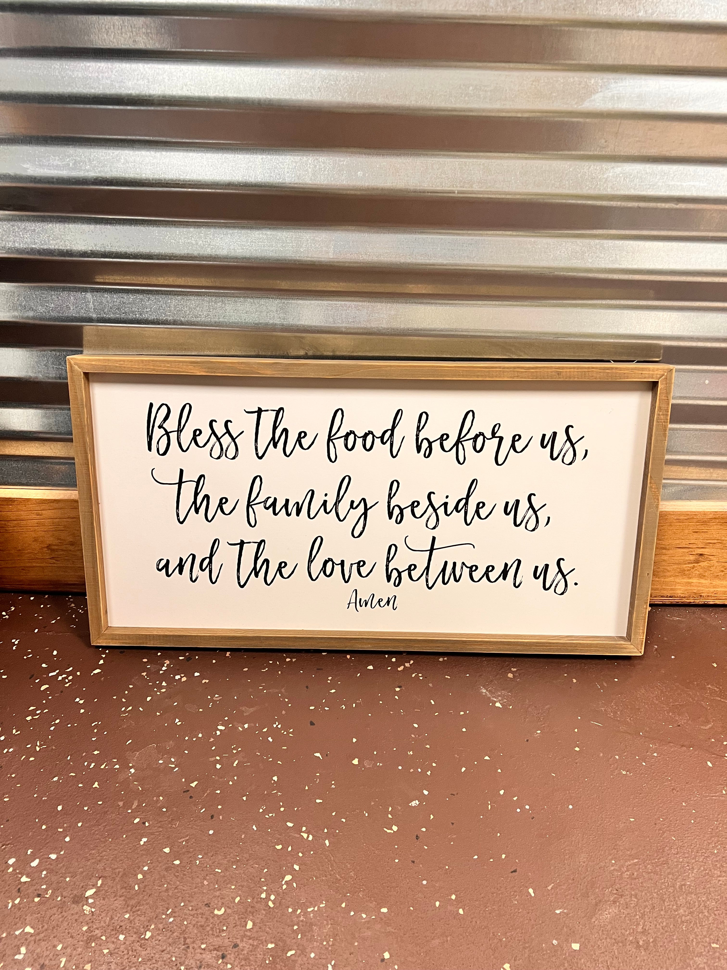 Bless The Food Sign