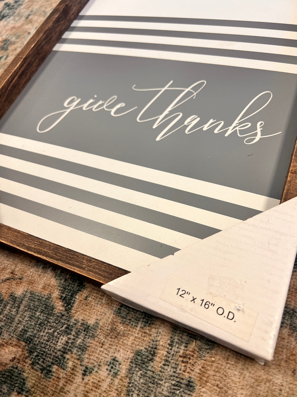 Give Thanks Framed Sign NEW