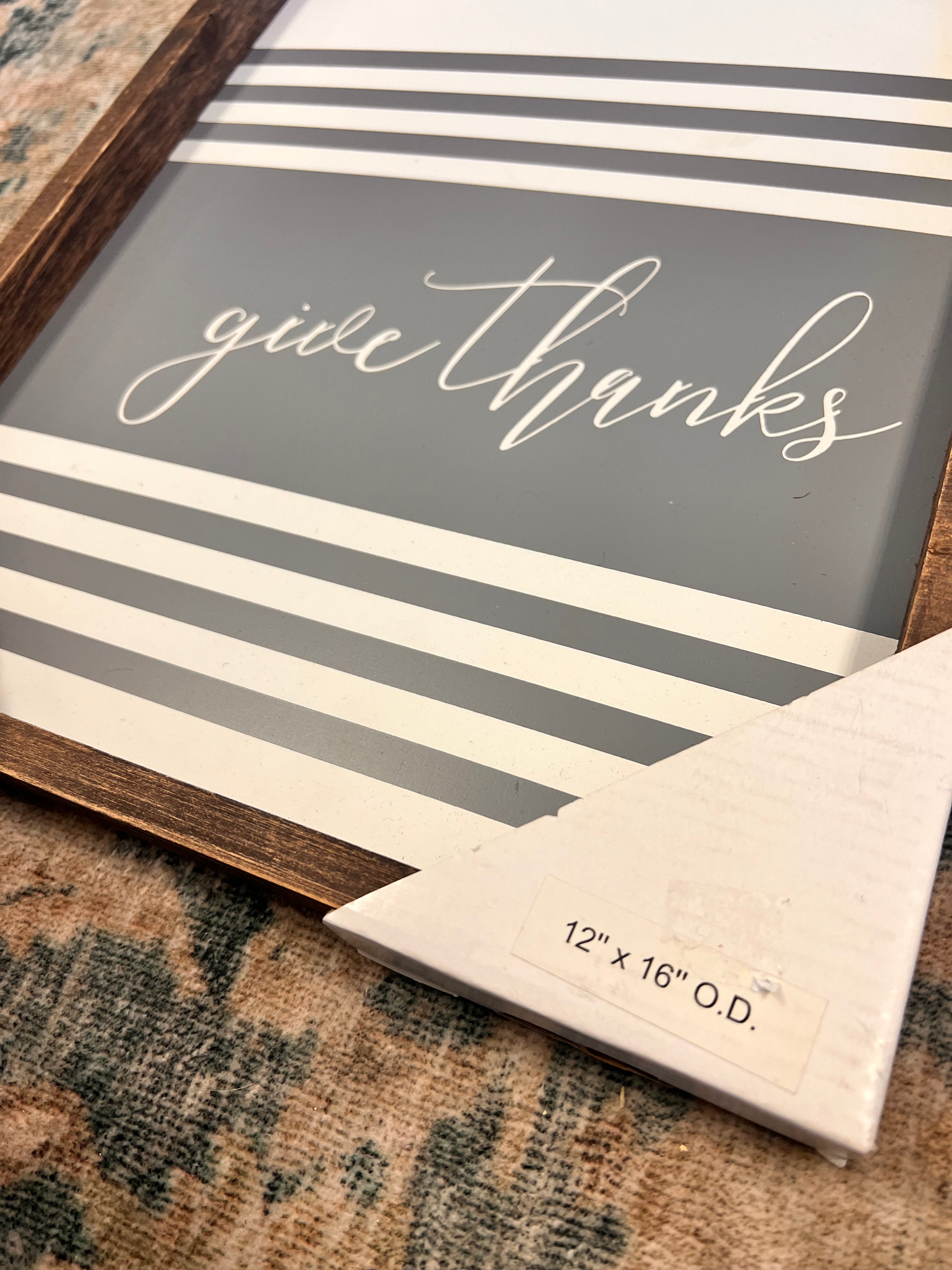 Give Thanks Framed Sign NEW