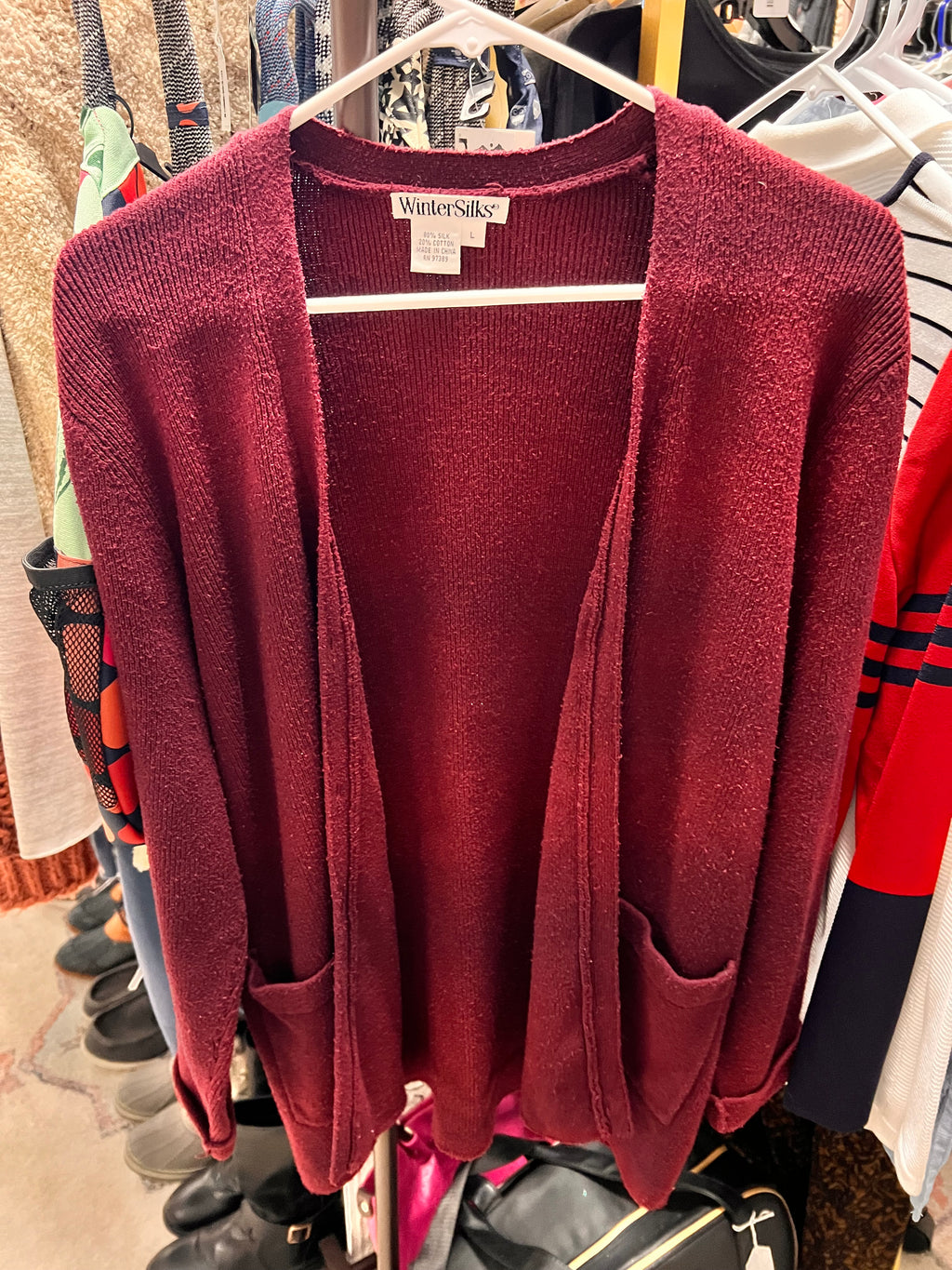 Burgundy Cardigan