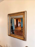 Large Vintage 1940s Wood Framed Mirror 20”x24”