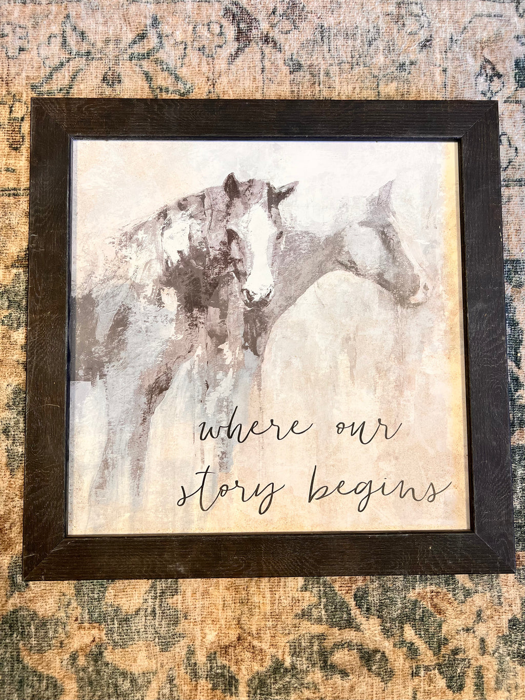 Story Begins Framed Sign