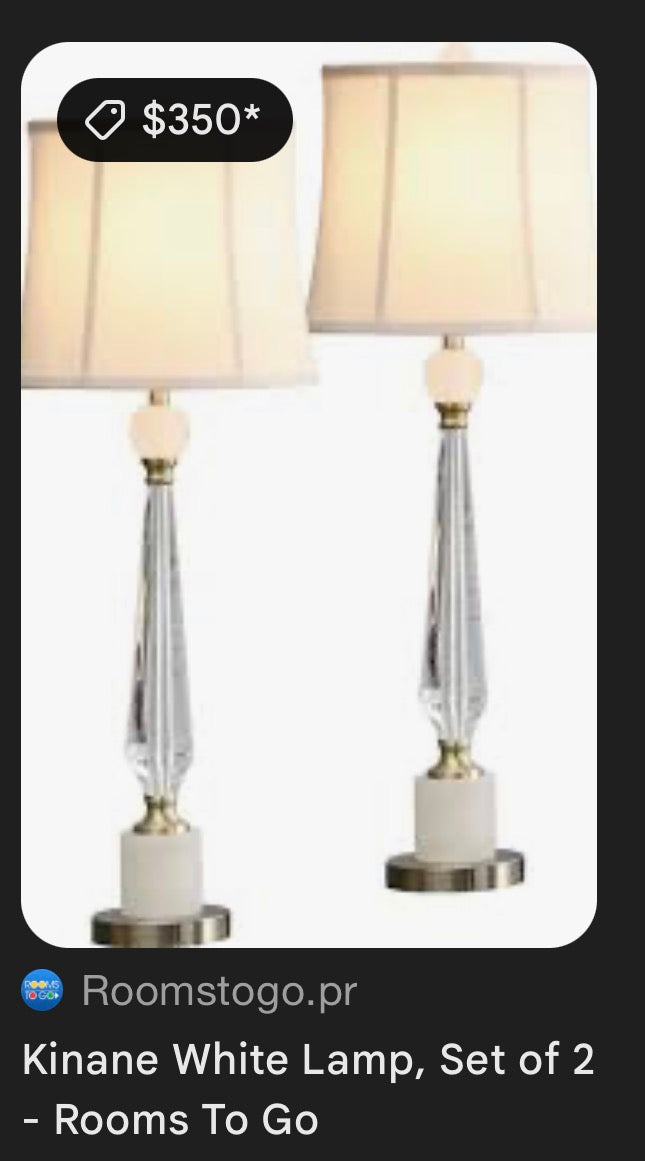 Kinane White Lamp Set