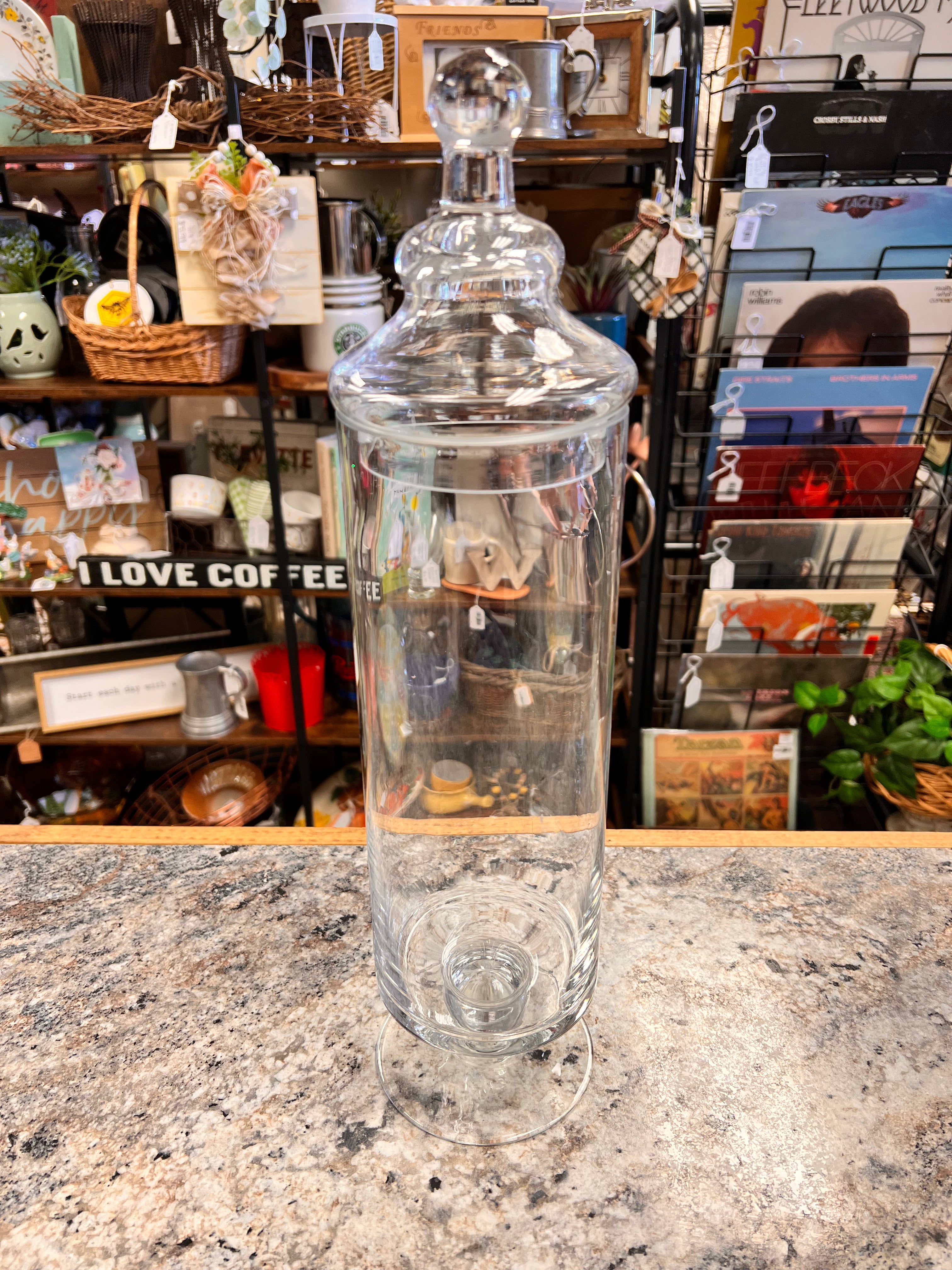 Footed Glass Jar