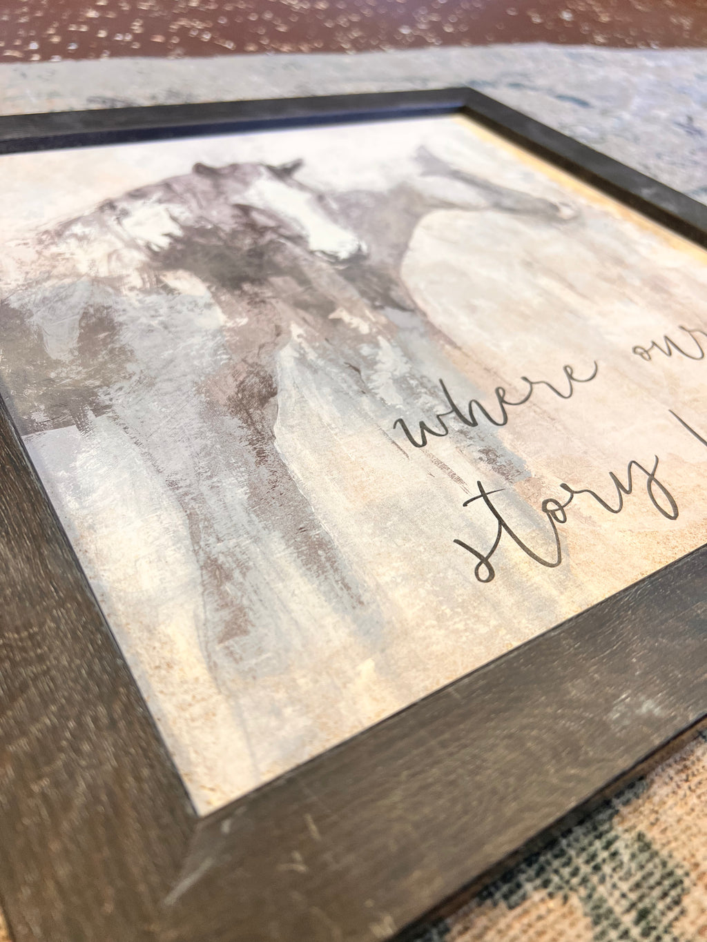 Story Begins Framed Sign