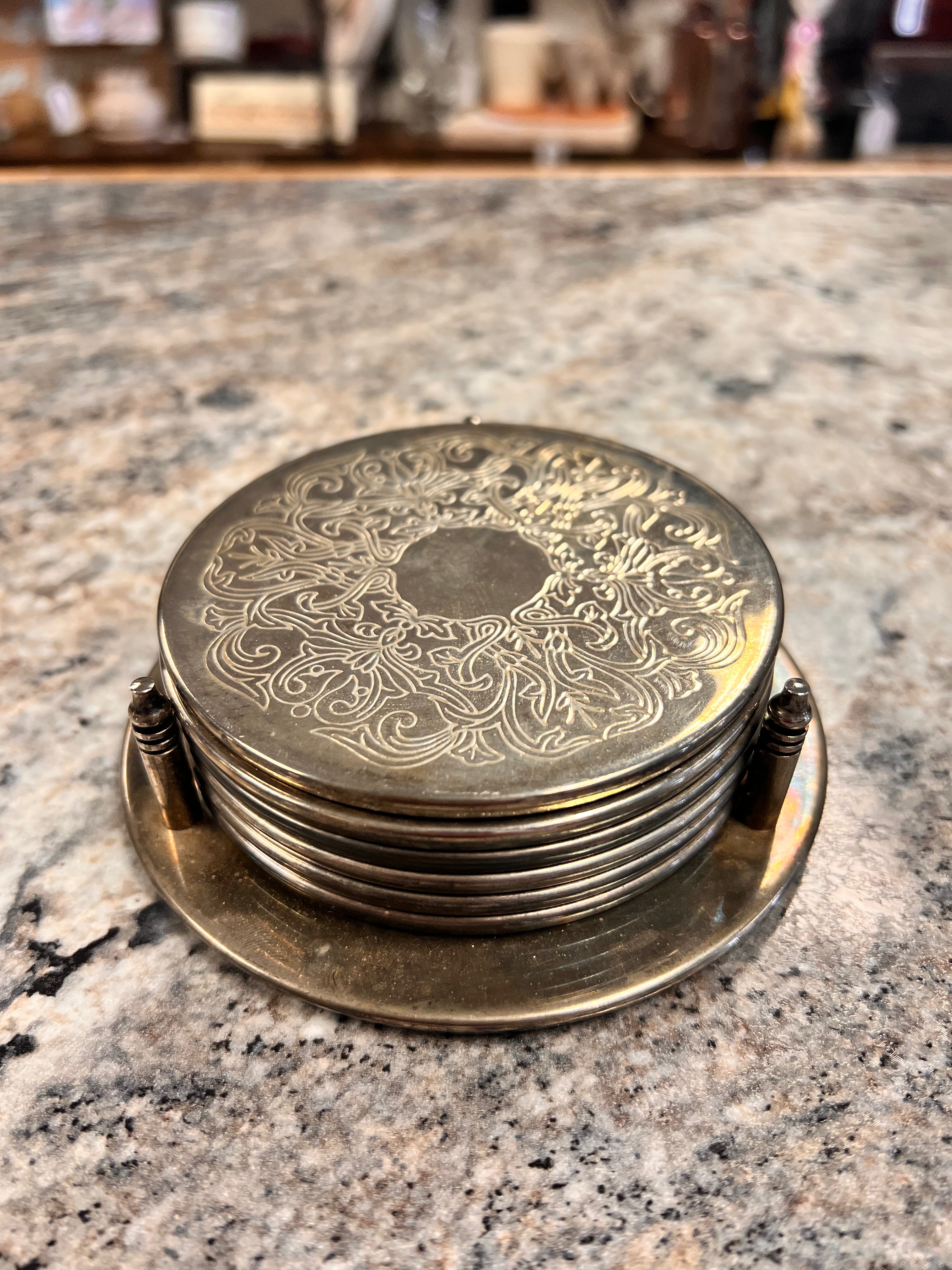 Silver Coaster Set