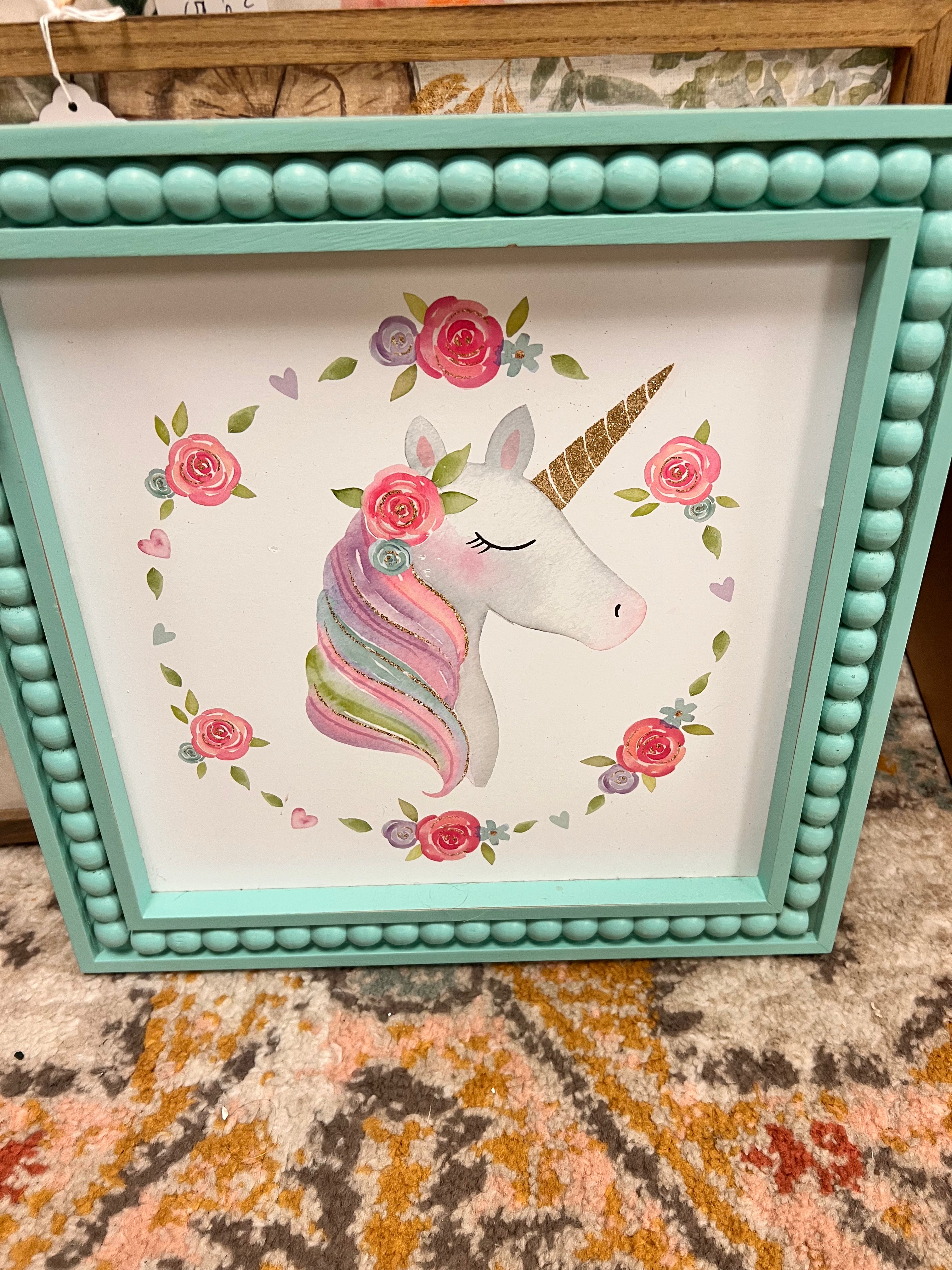 Blue Unicorn Sign