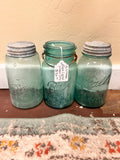 Vintage Aqua Mason Jar Set