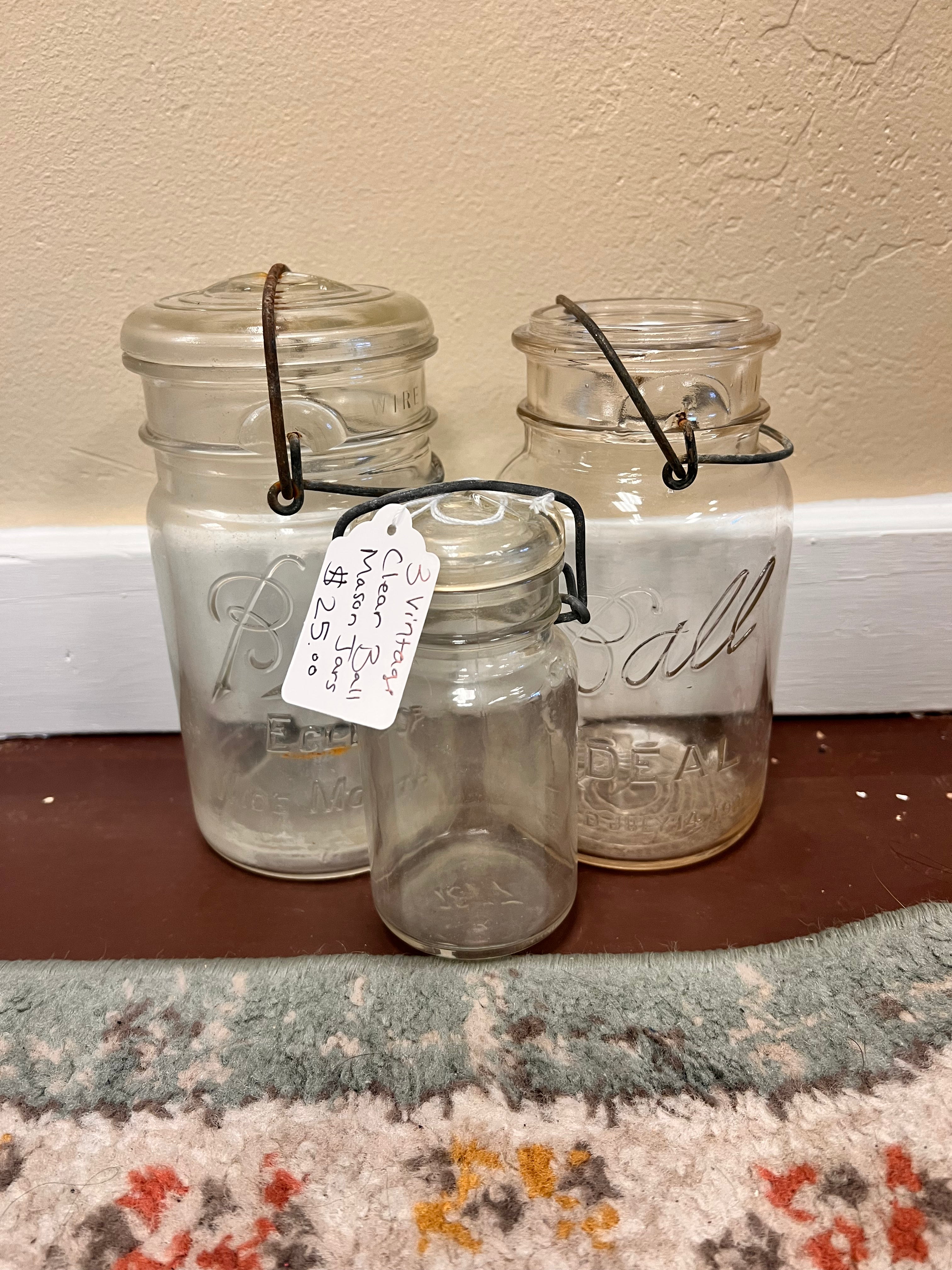 Vintage Clear Mason Jar Set