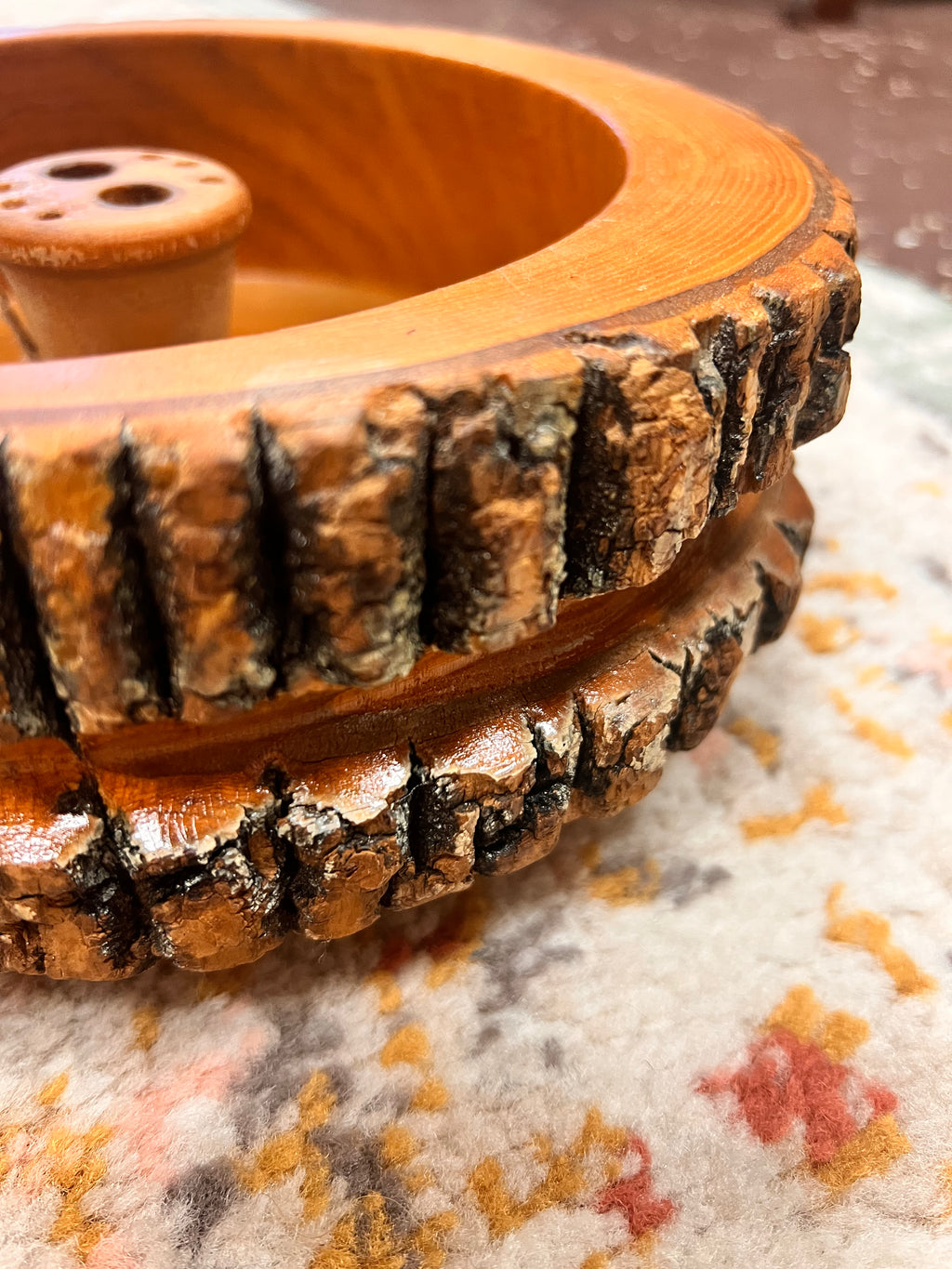 Wood Nut Bowl w/ Utensils