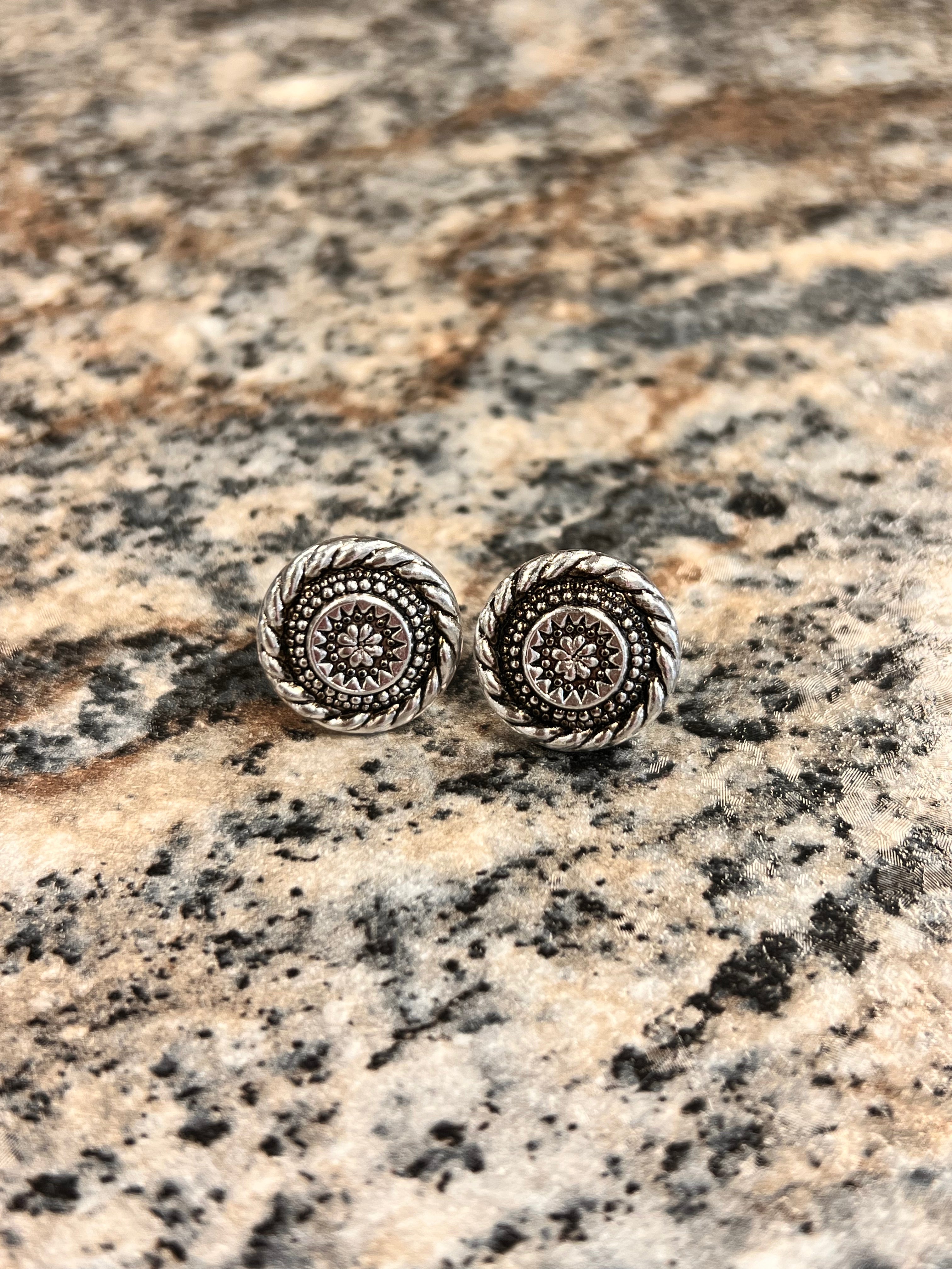 Button Stud Earrings