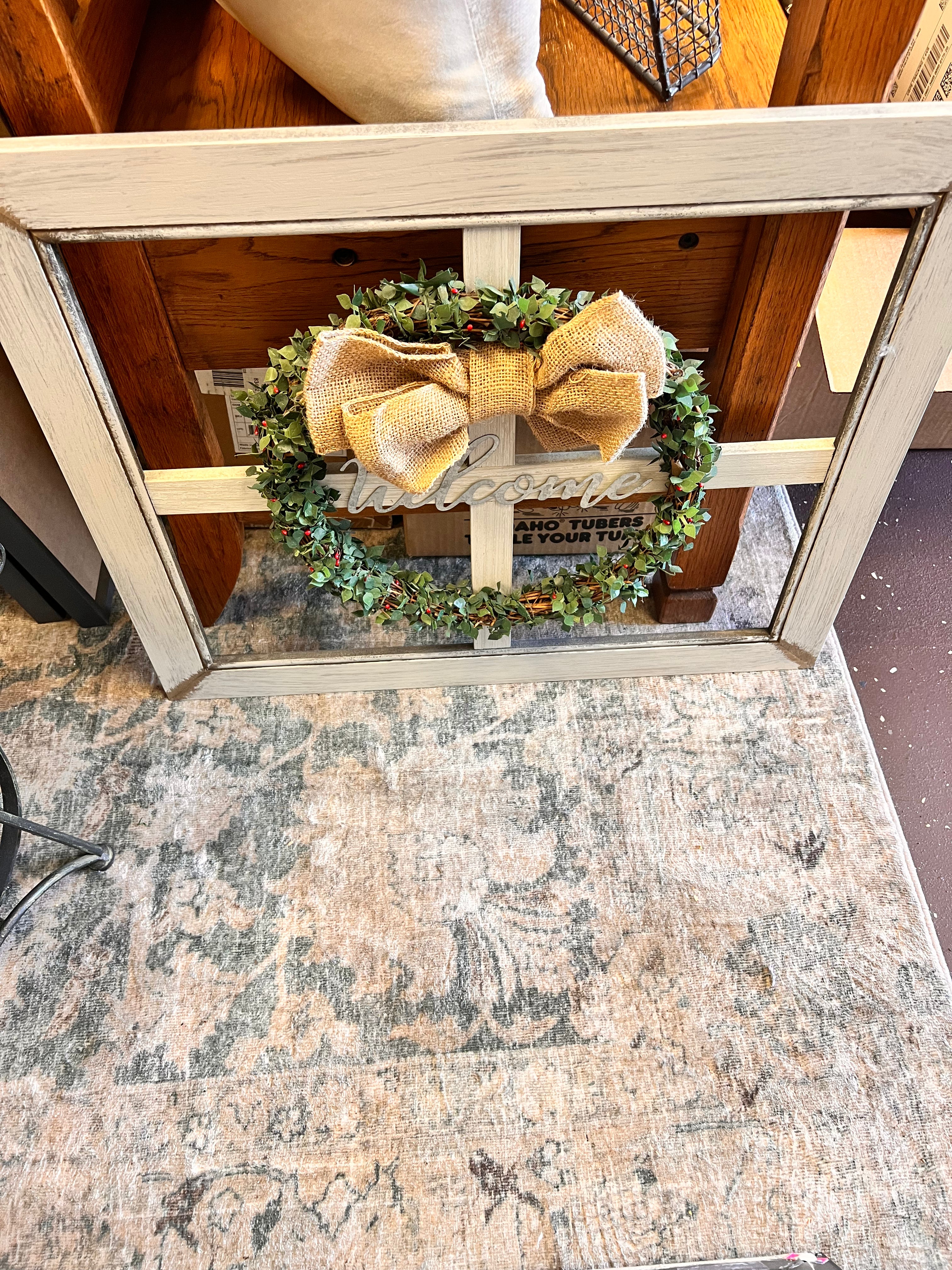 Wreath Welcome Sign