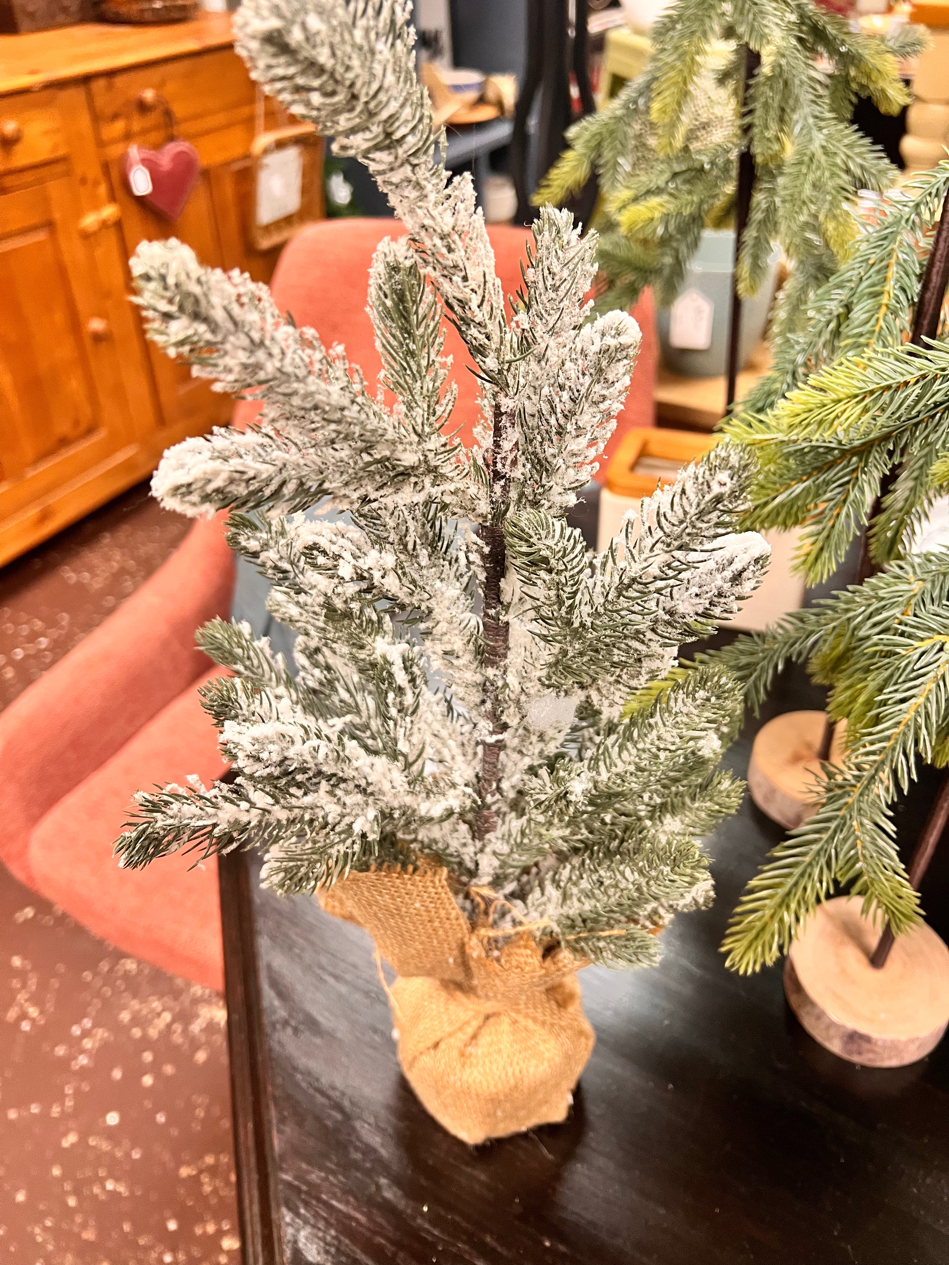 Burlap Snowy Tree