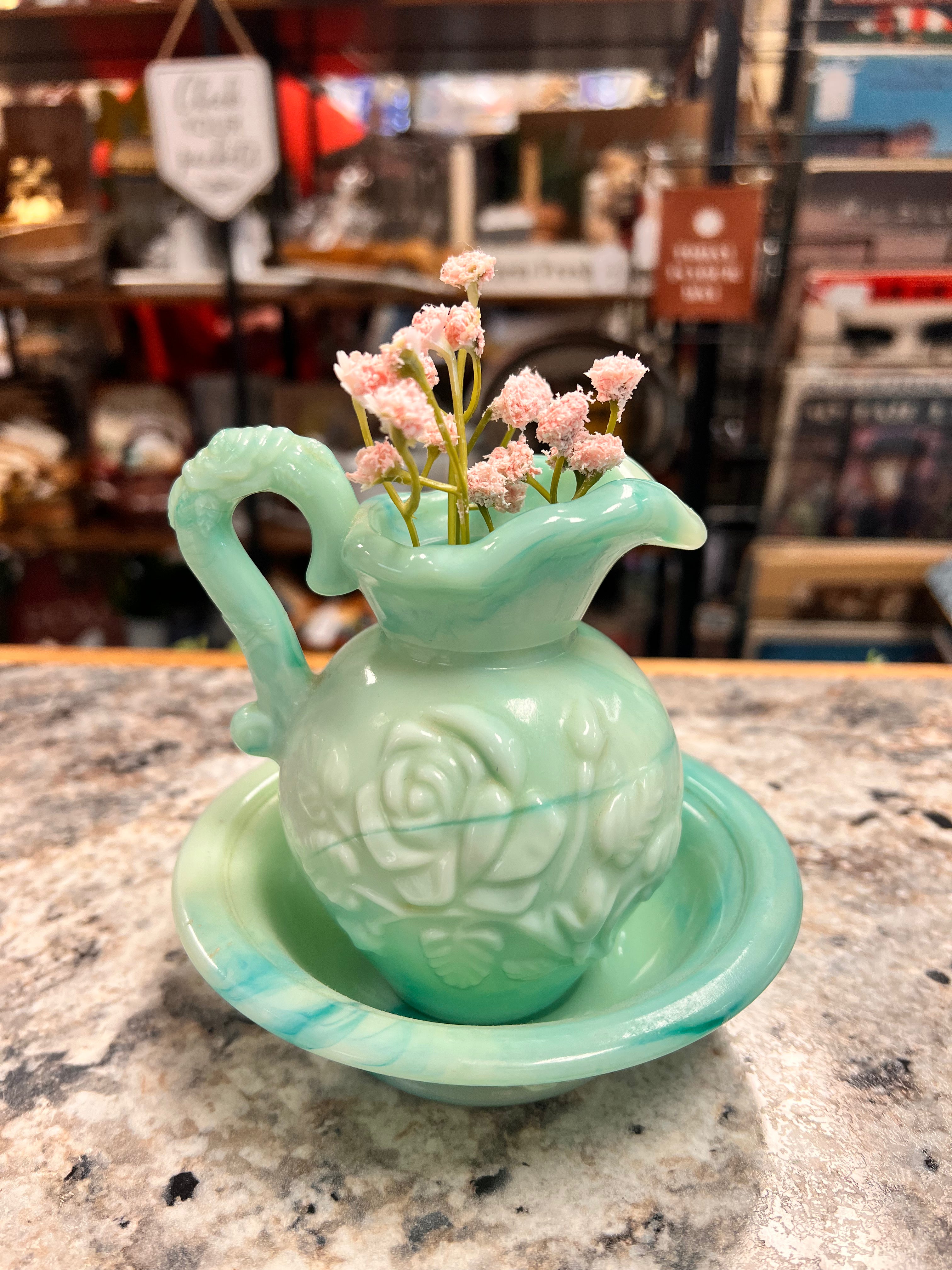 Jadeite Pitcher Set