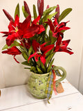 Floral Green Pitcher