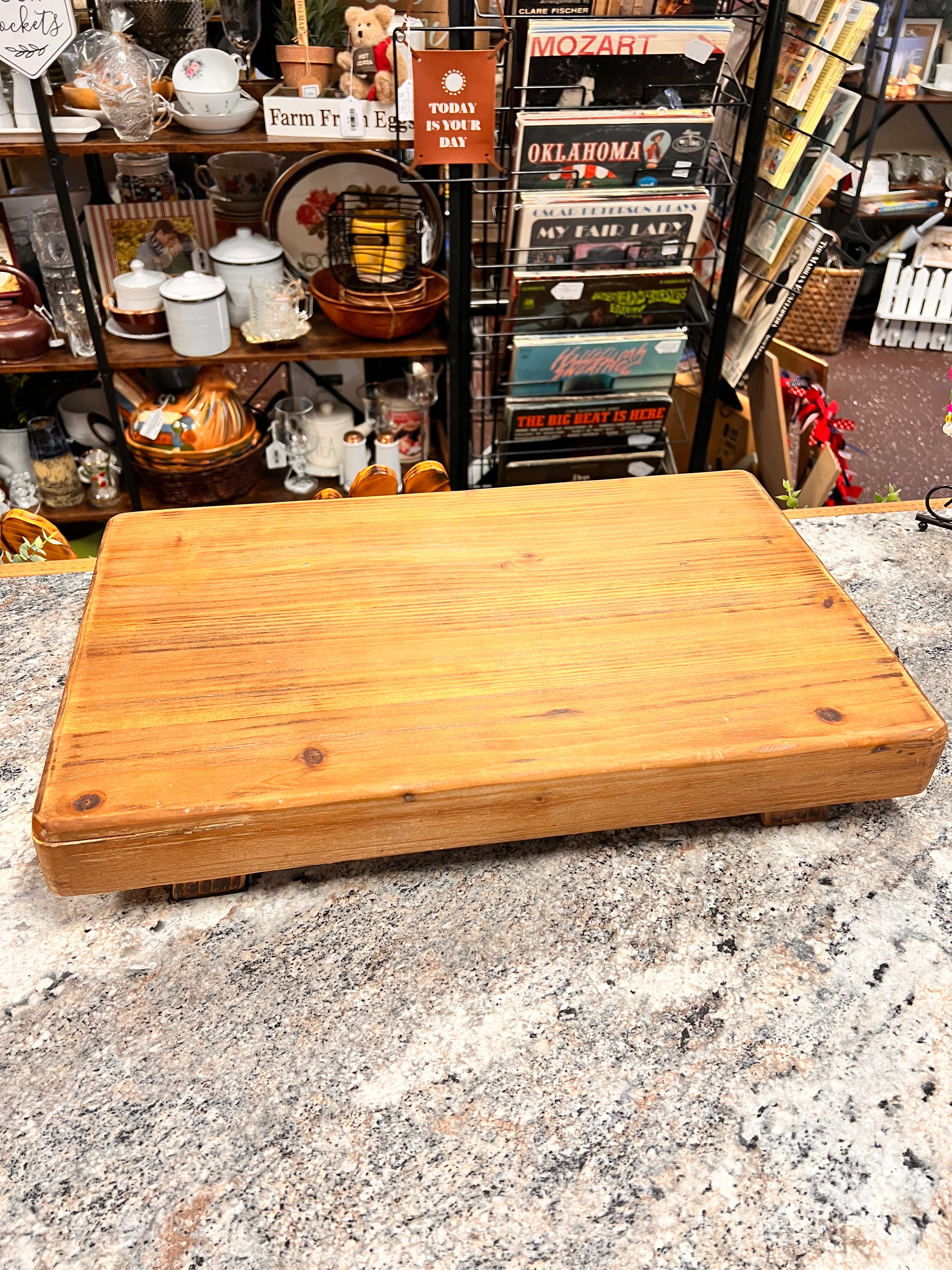 Footed Wood Tray