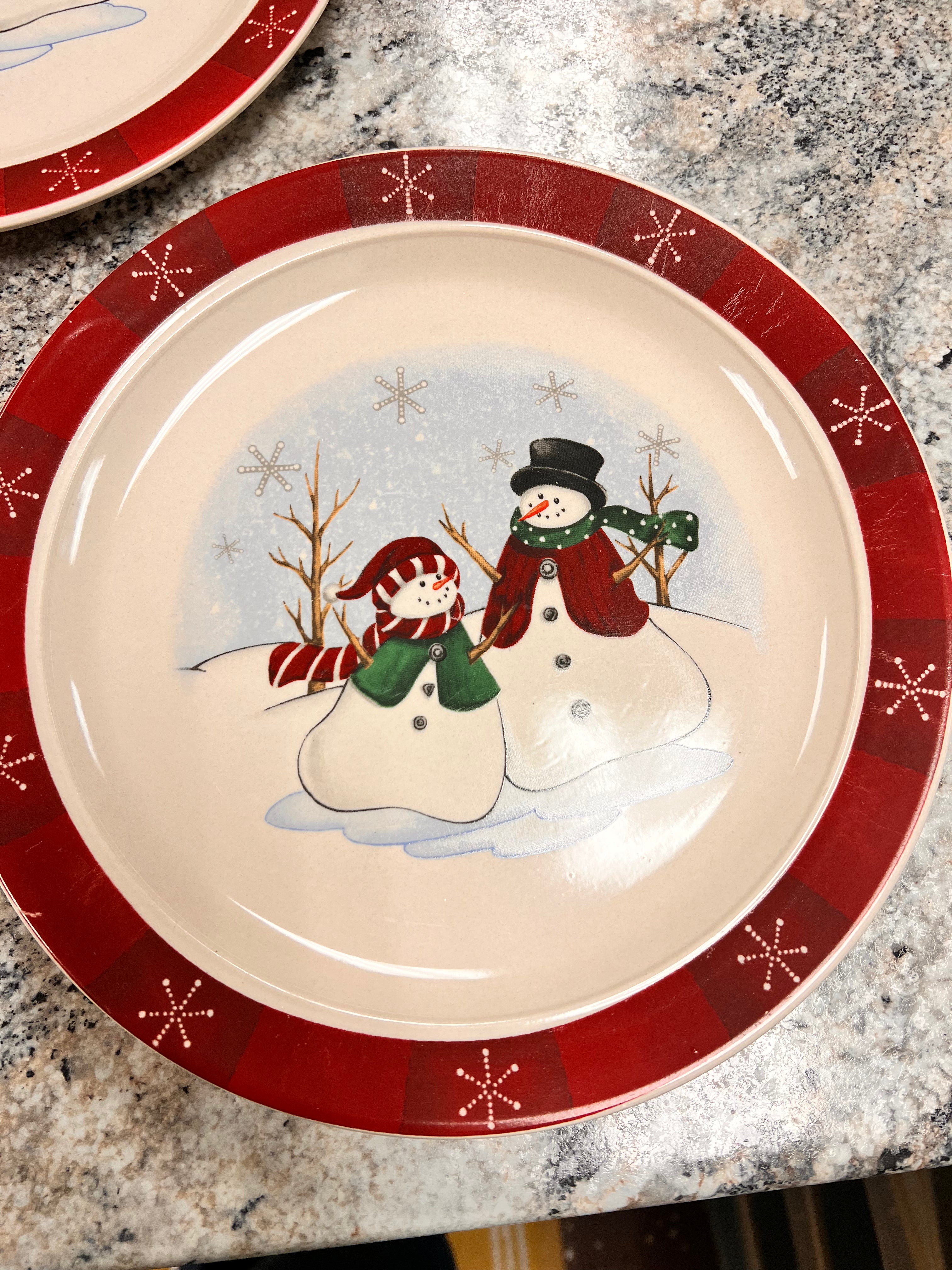 Snowman Stoneware Plate