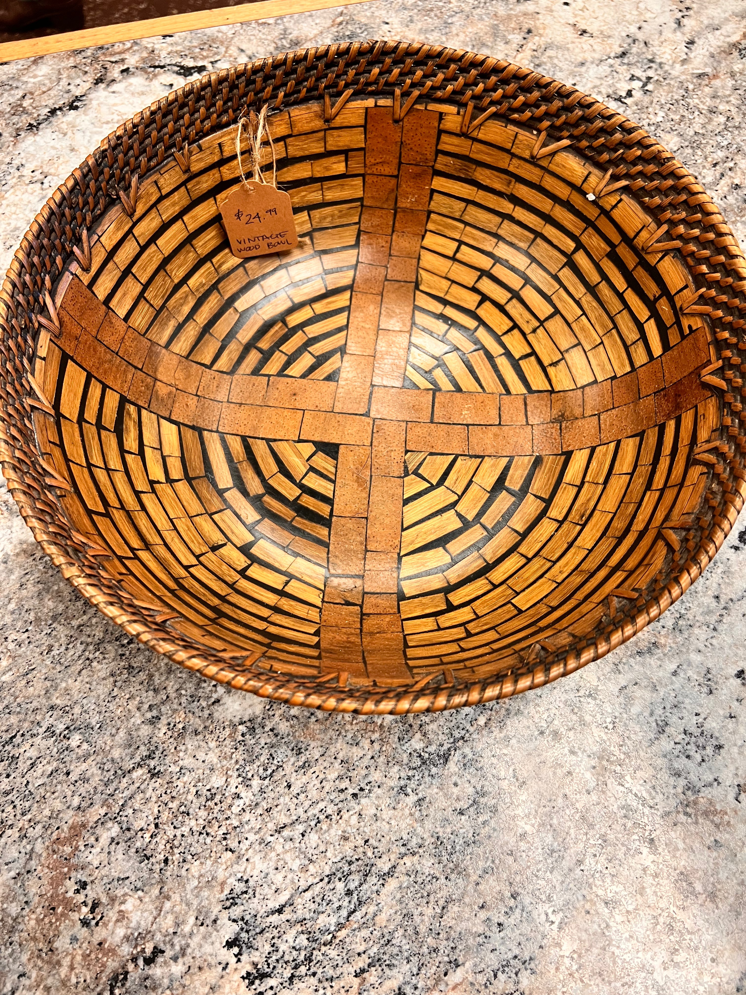 Vintage Wood Bowl
