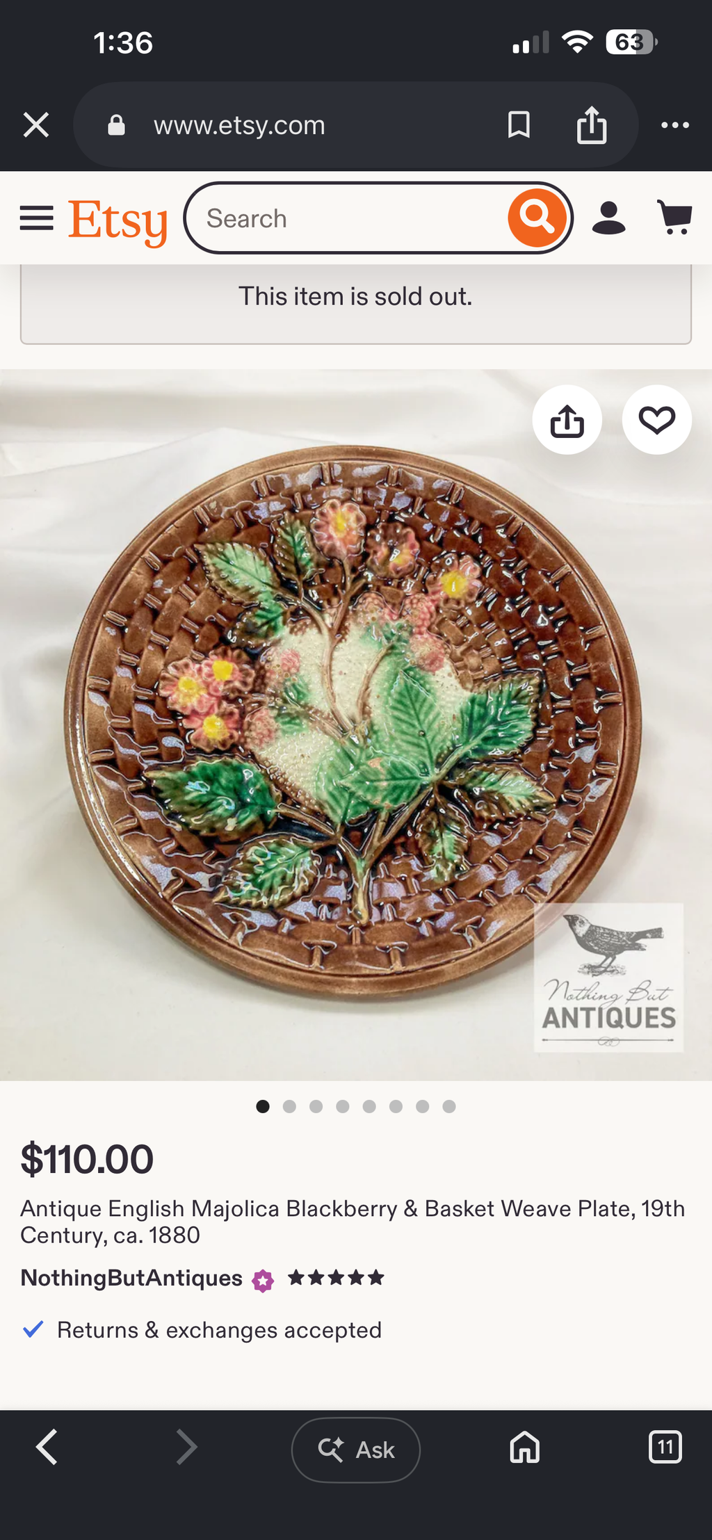 1880 Pottery Plate