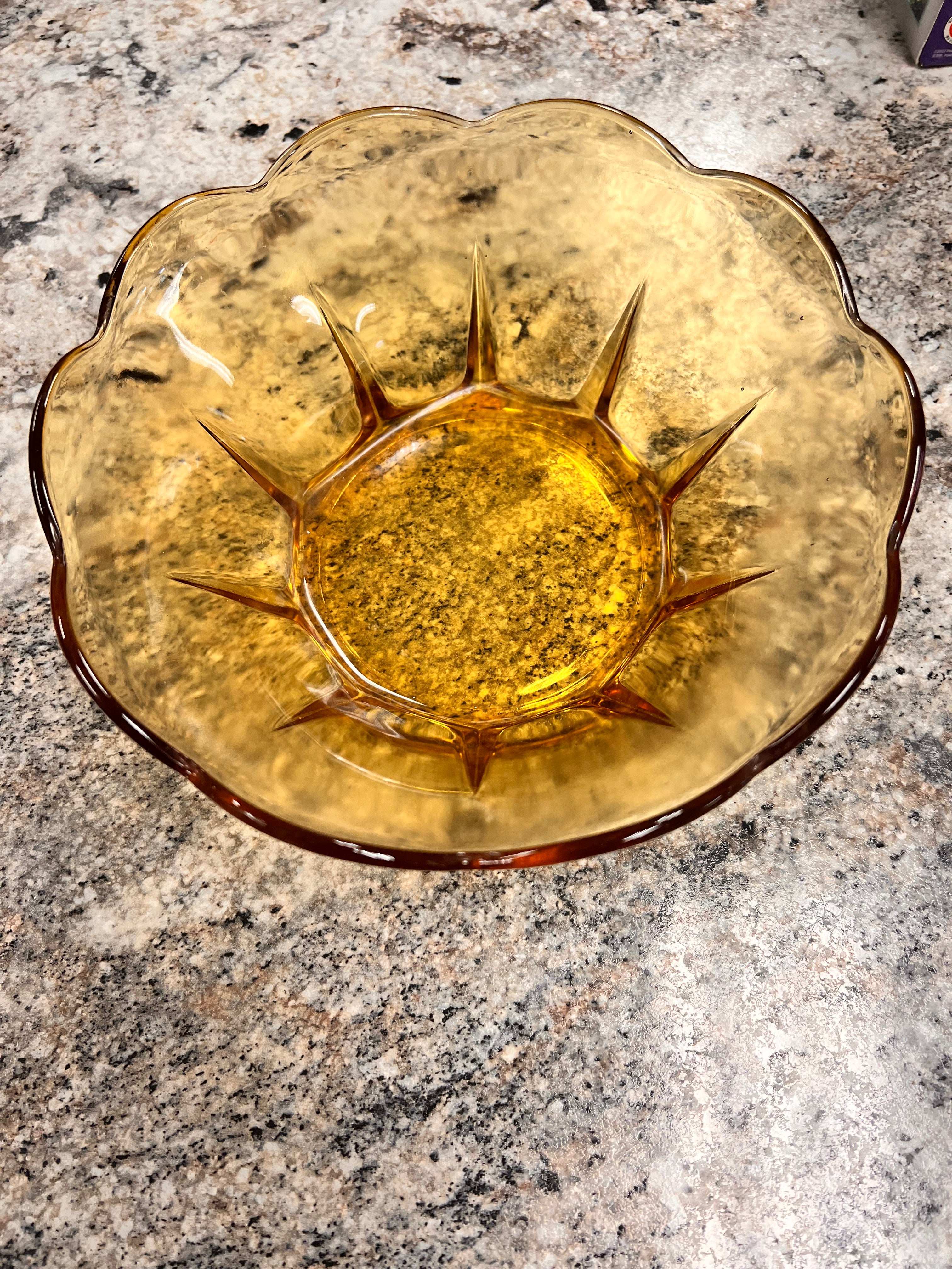 Vintage Amber Bowl