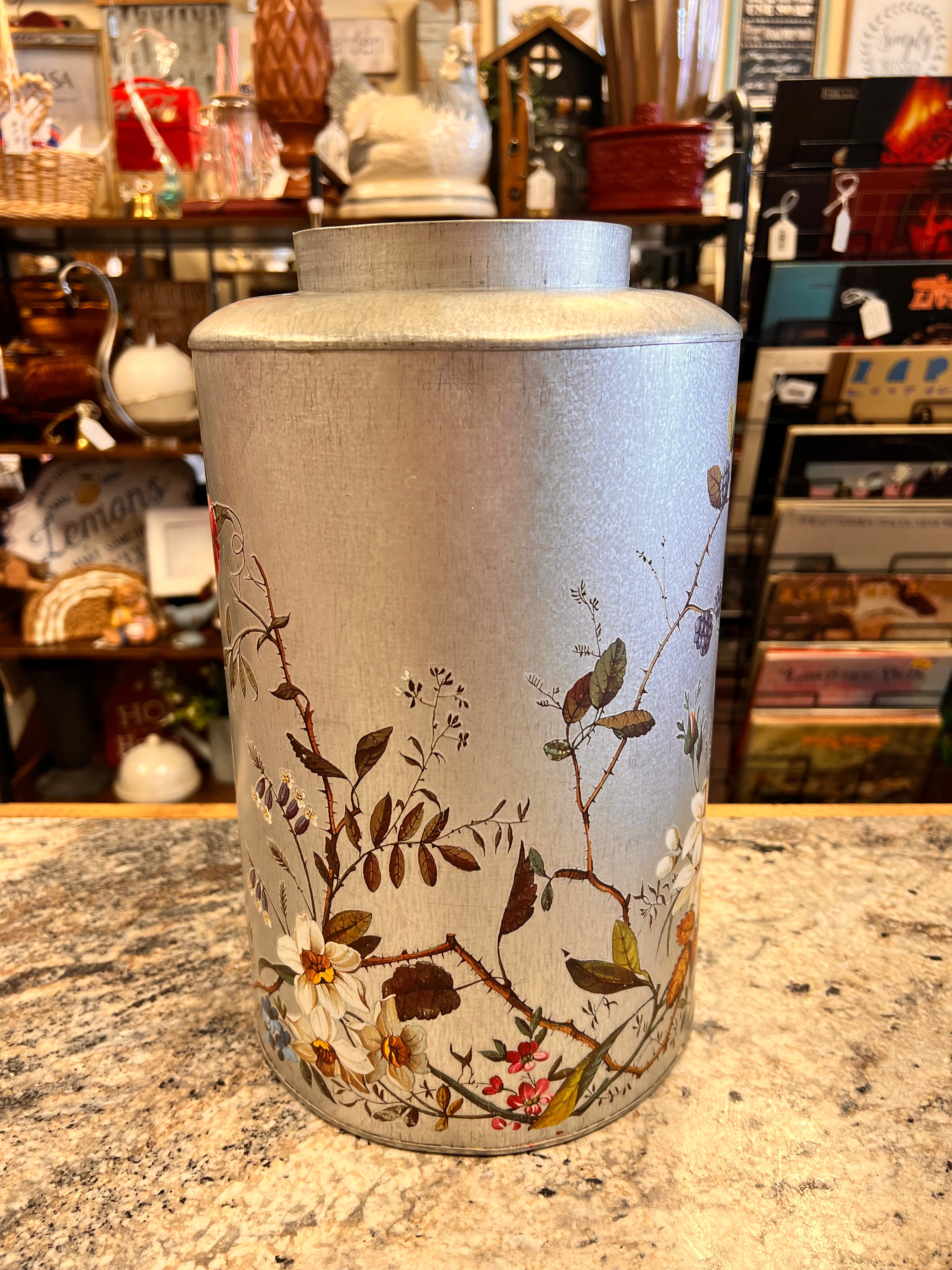 Floral Tin Can