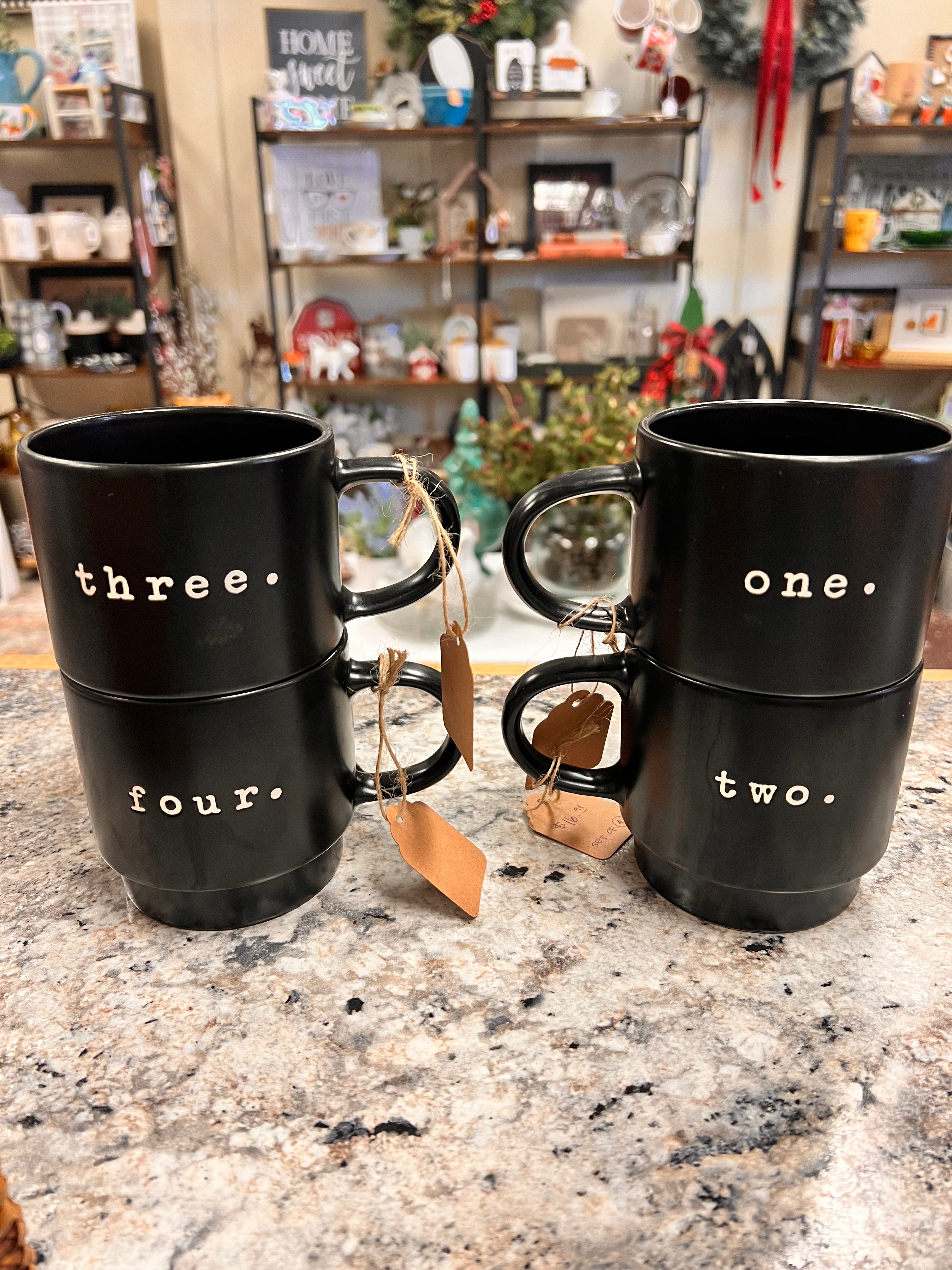 1 2 3 4 Mug Set