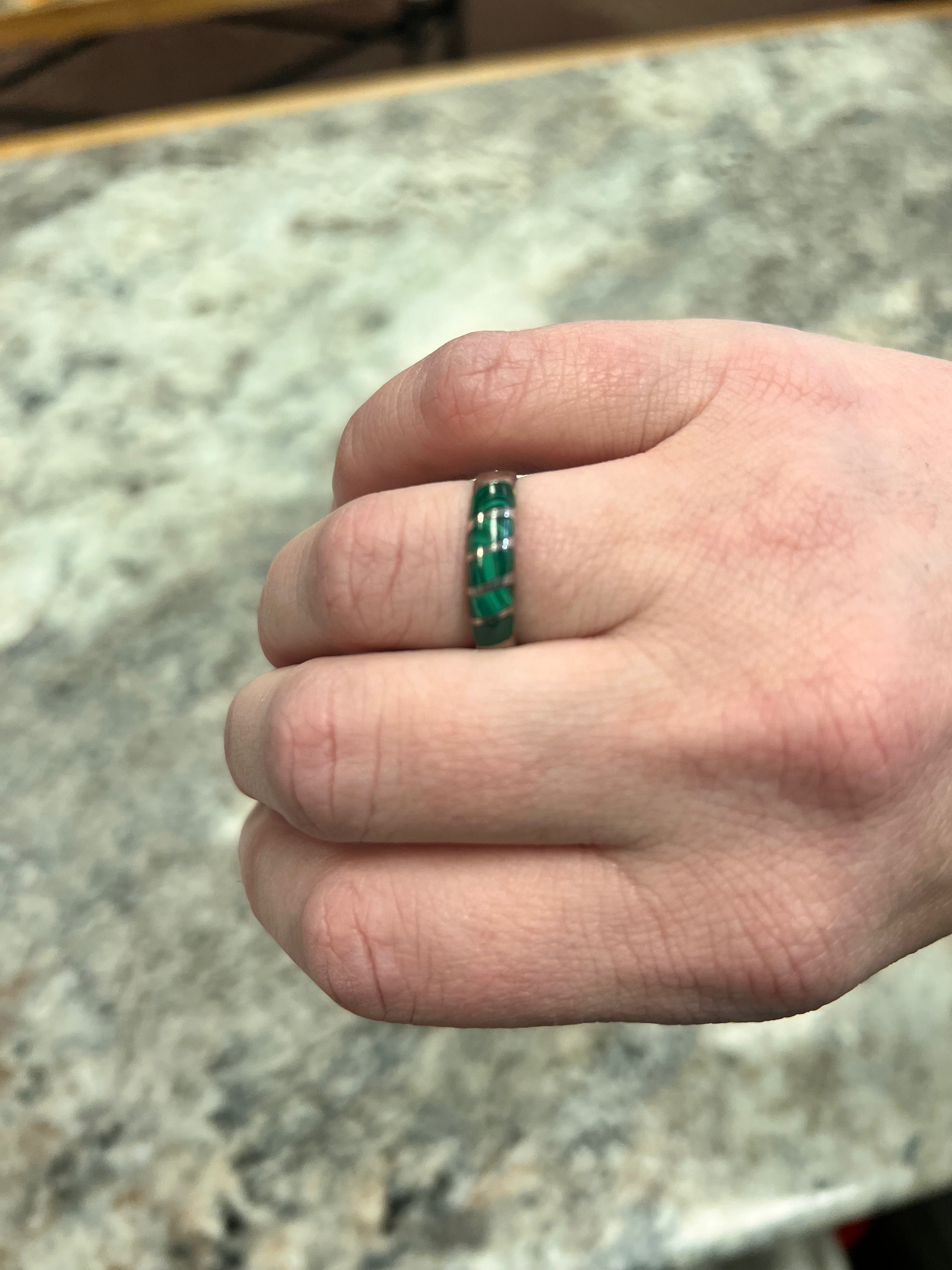 Silver Malachite Ring