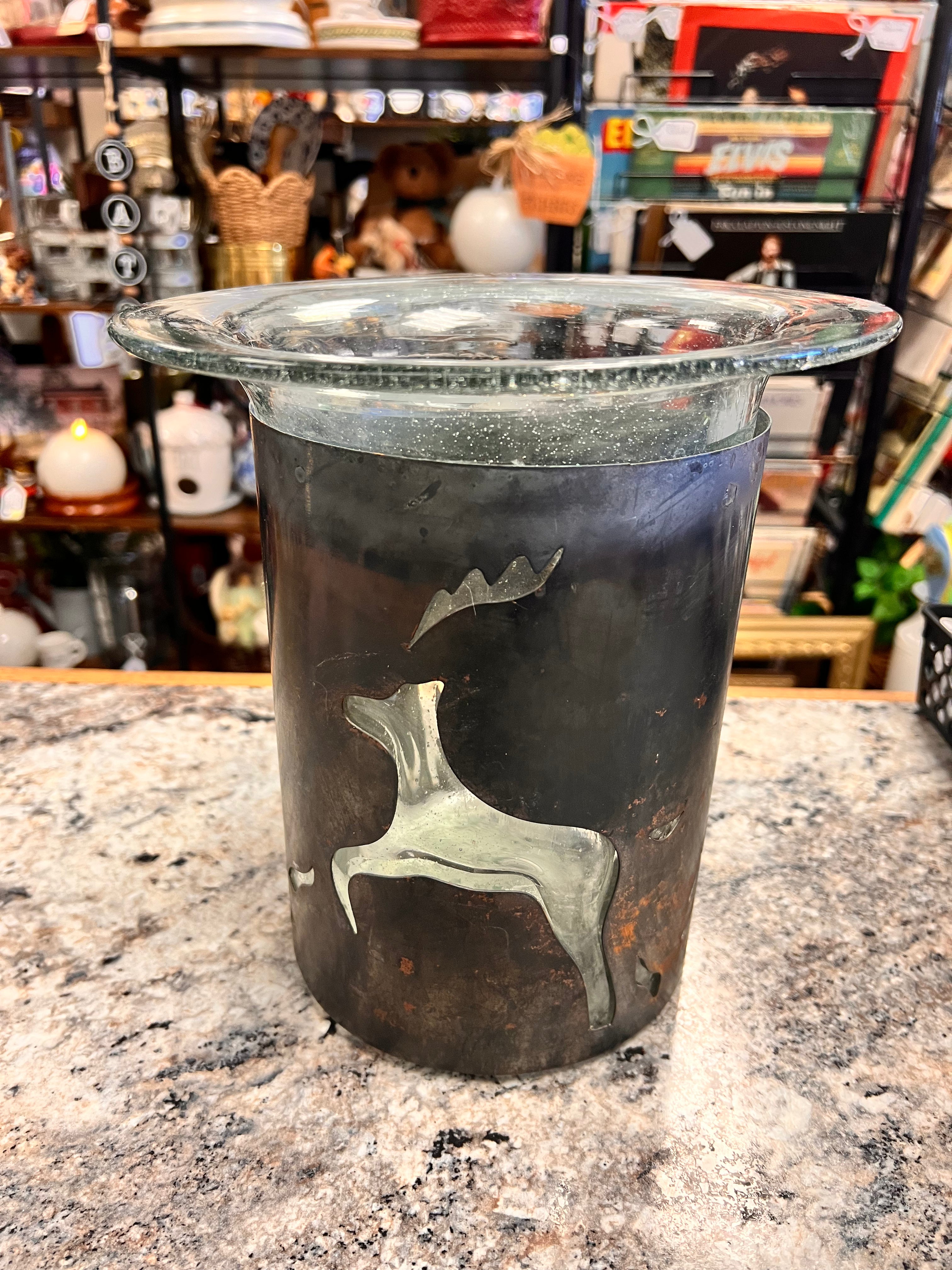 Metal/Glass Vase