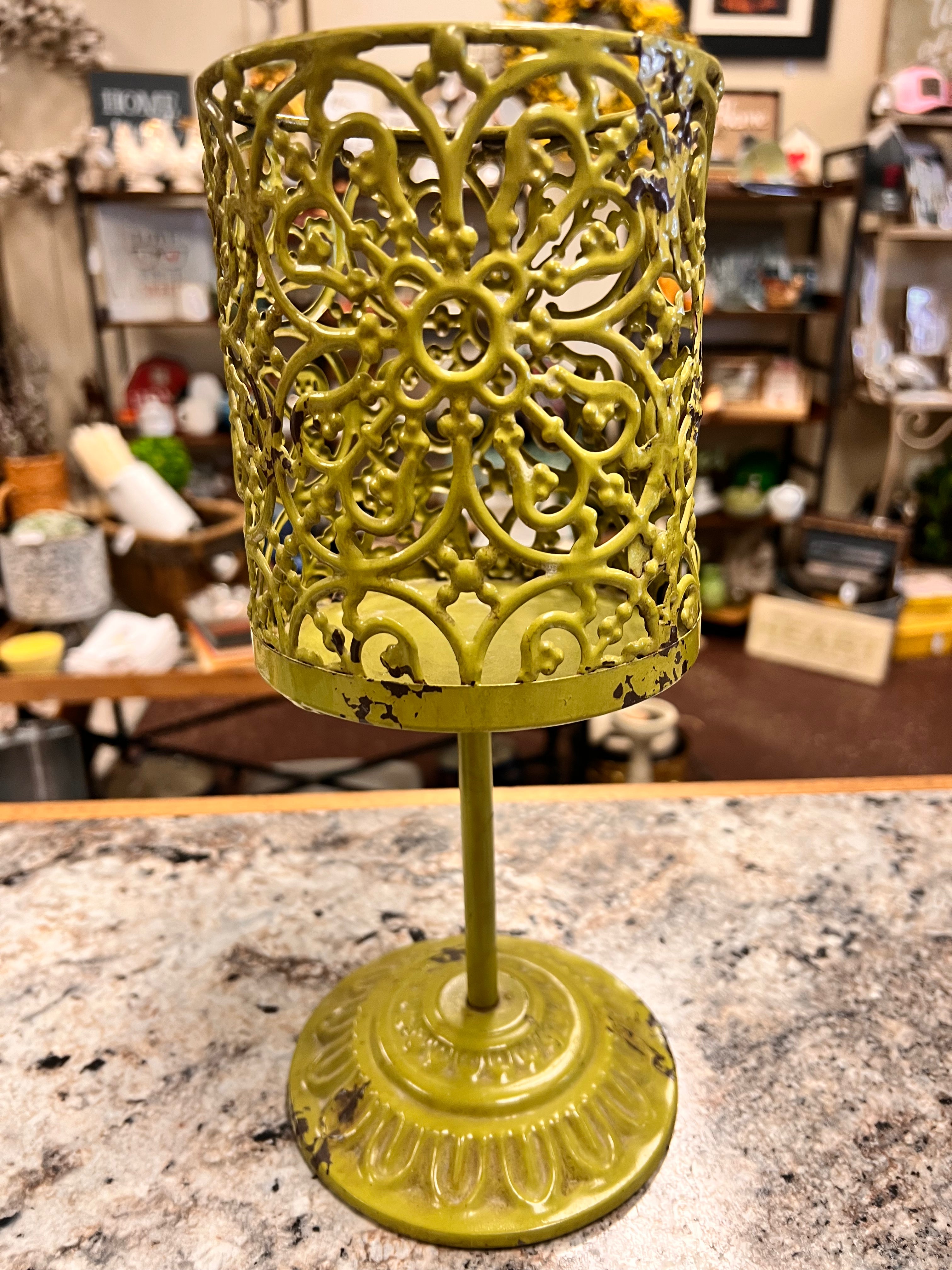 Green Candle Holder