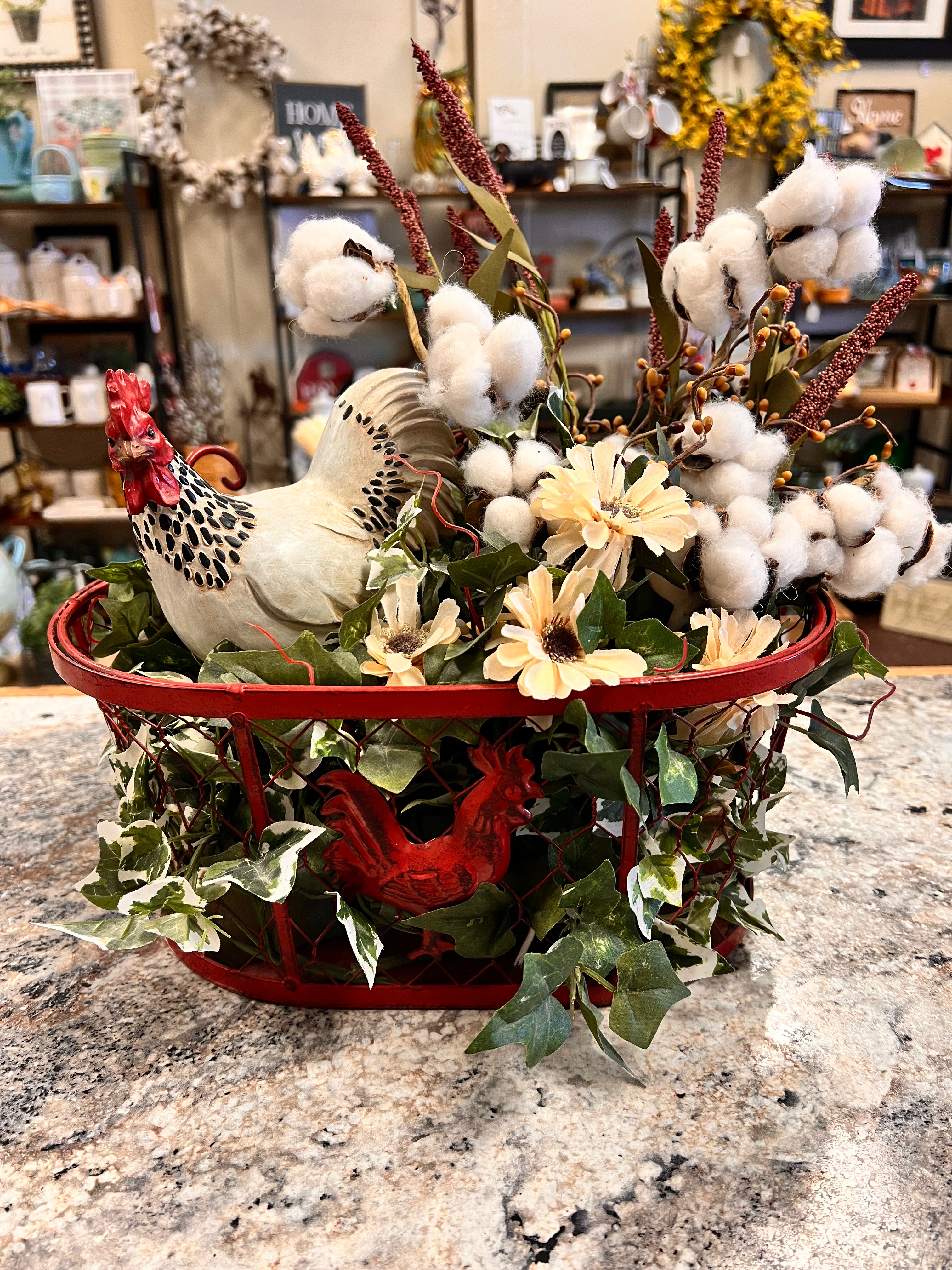 Rooster Basket Decor