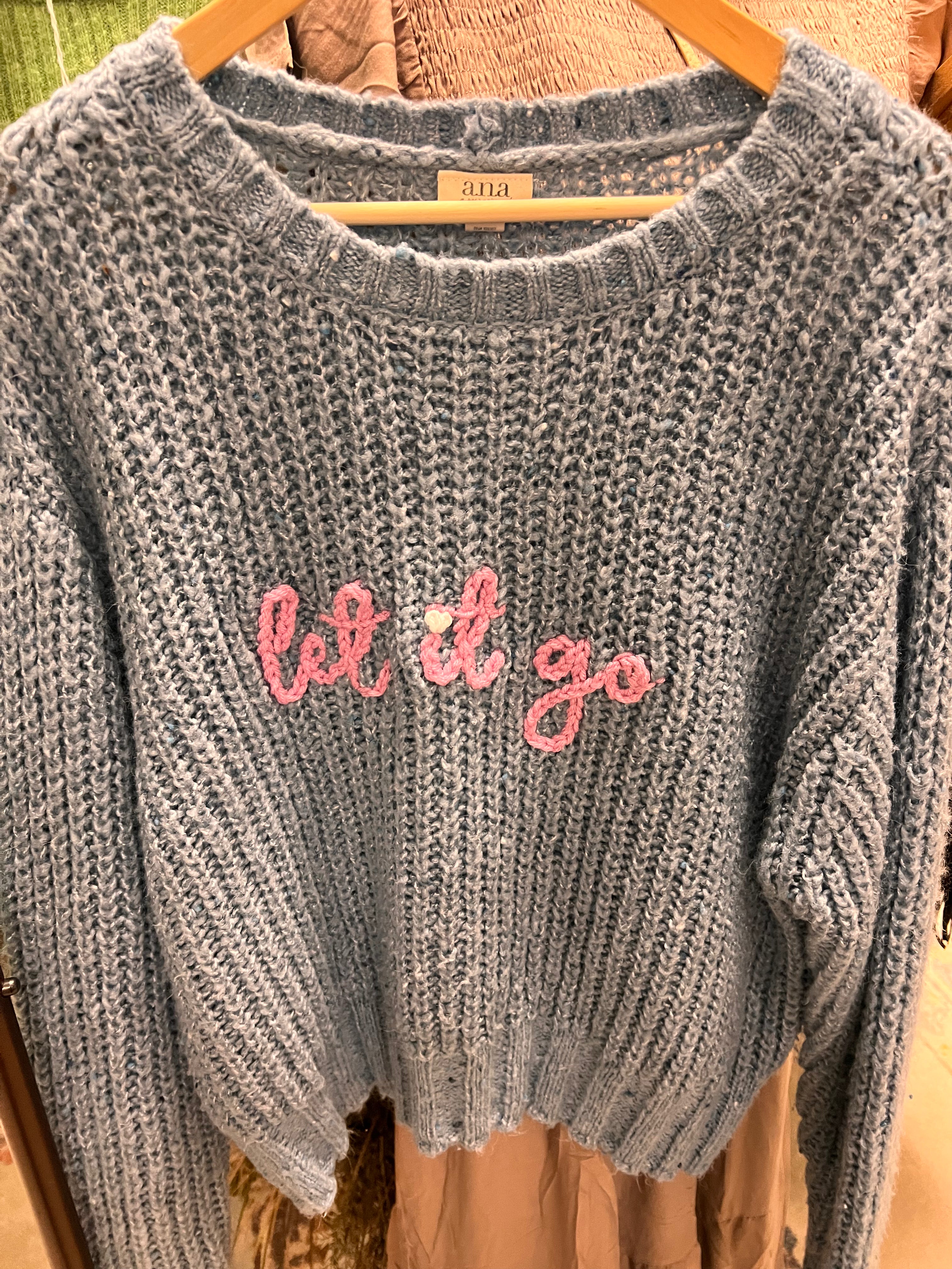 Embroidered Sweater L
