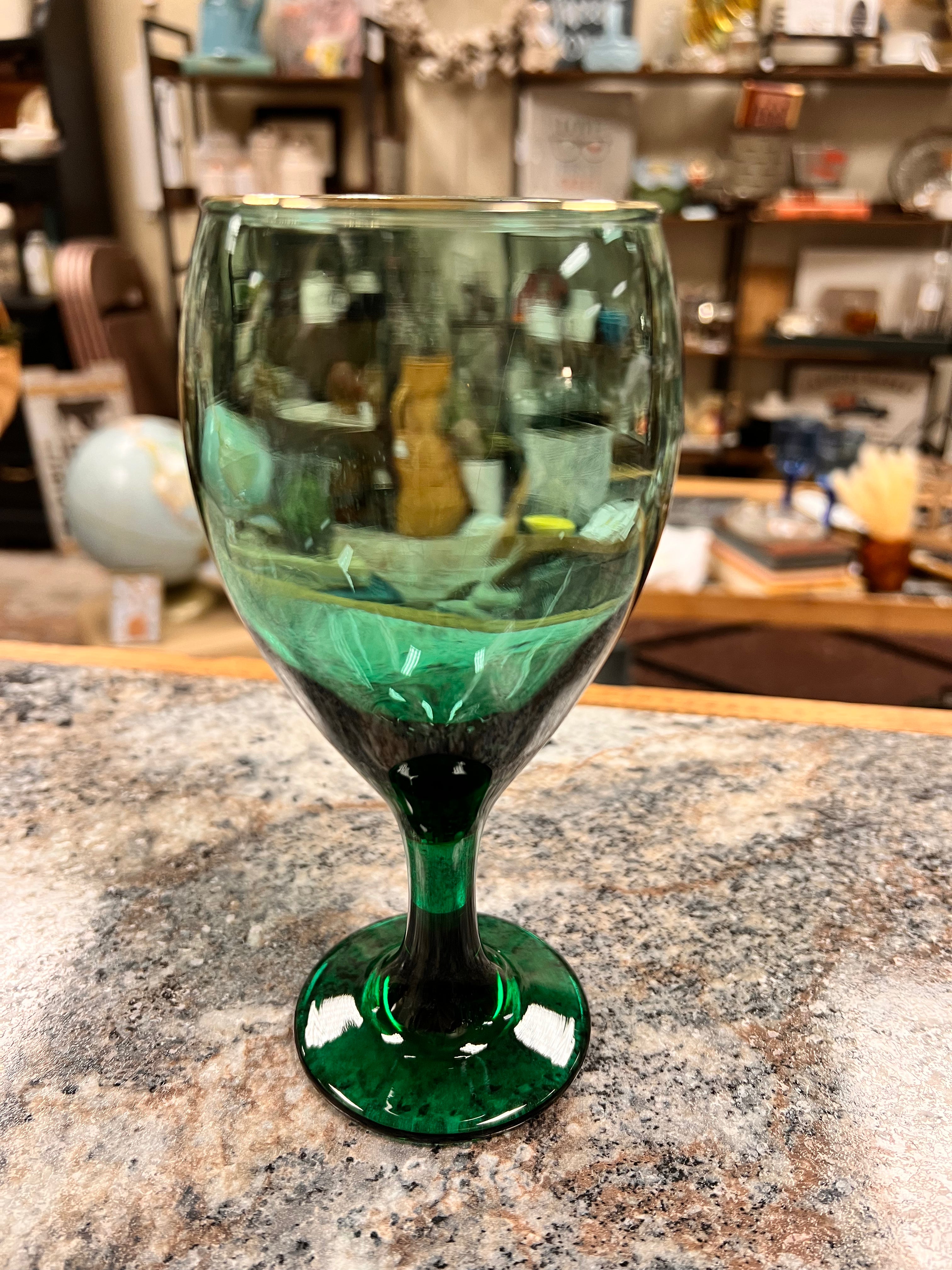 Emerald Tulip Glass
