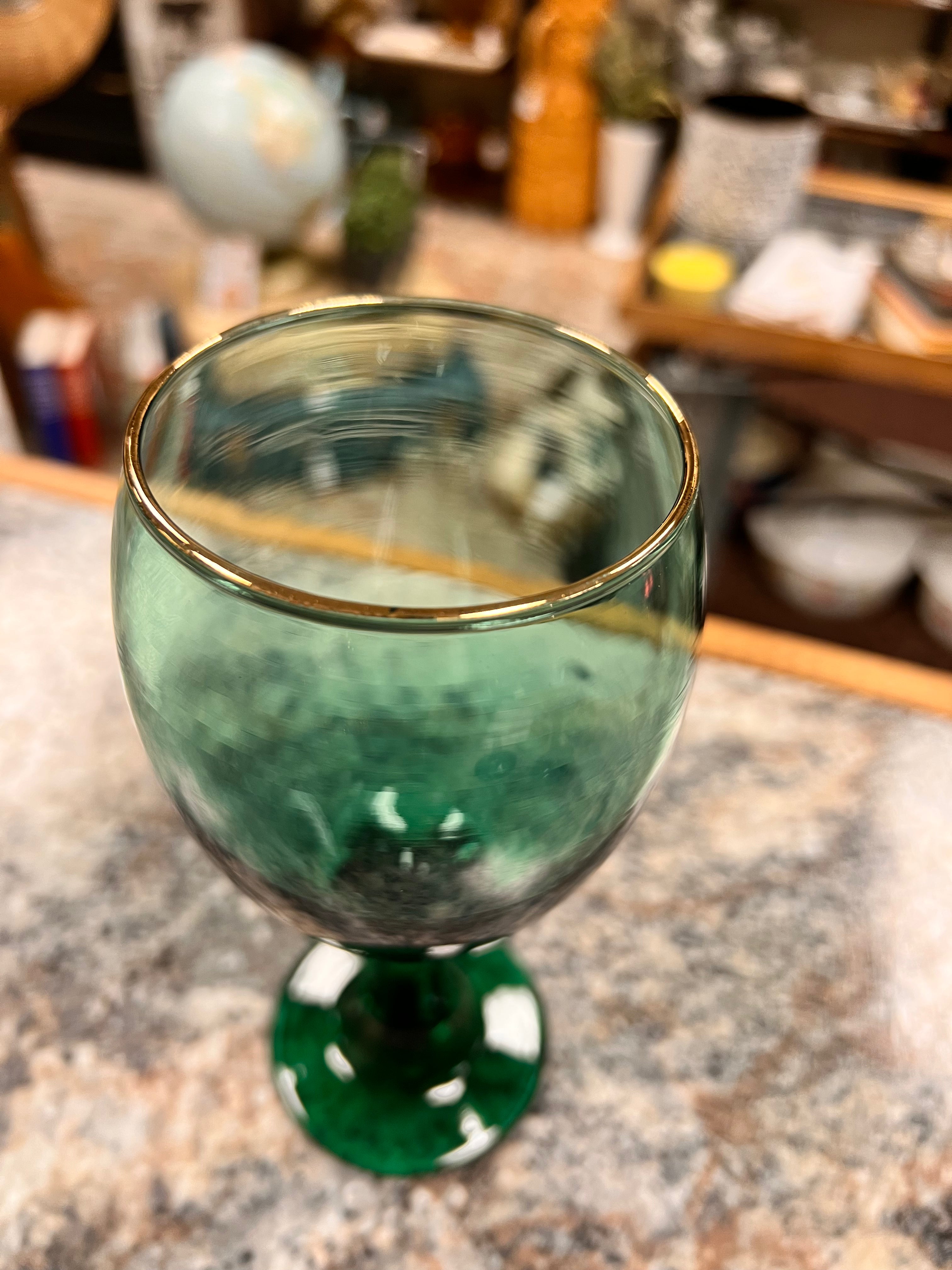 Emerald Tulip Glass