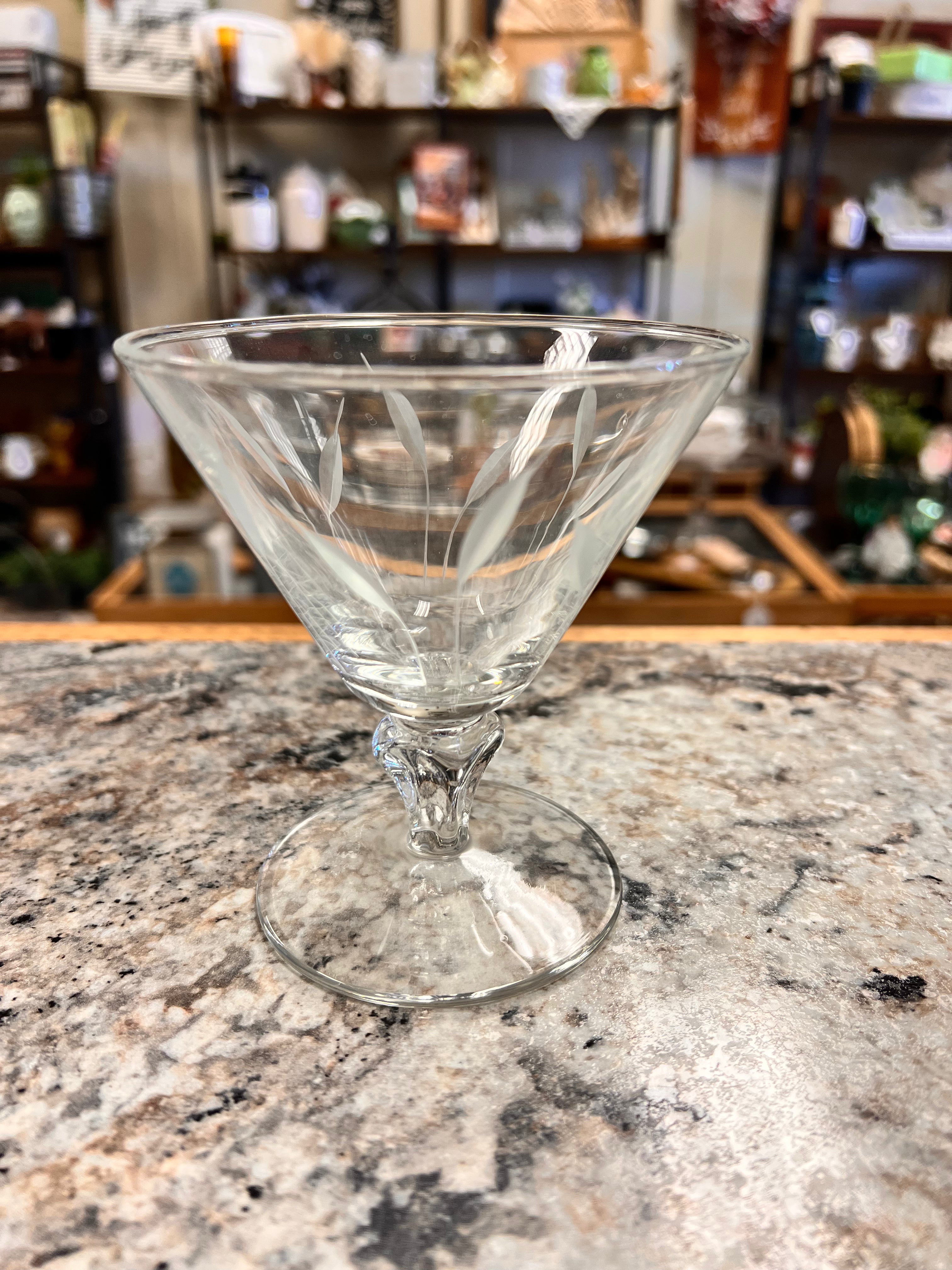 Etched Cocktail Glass