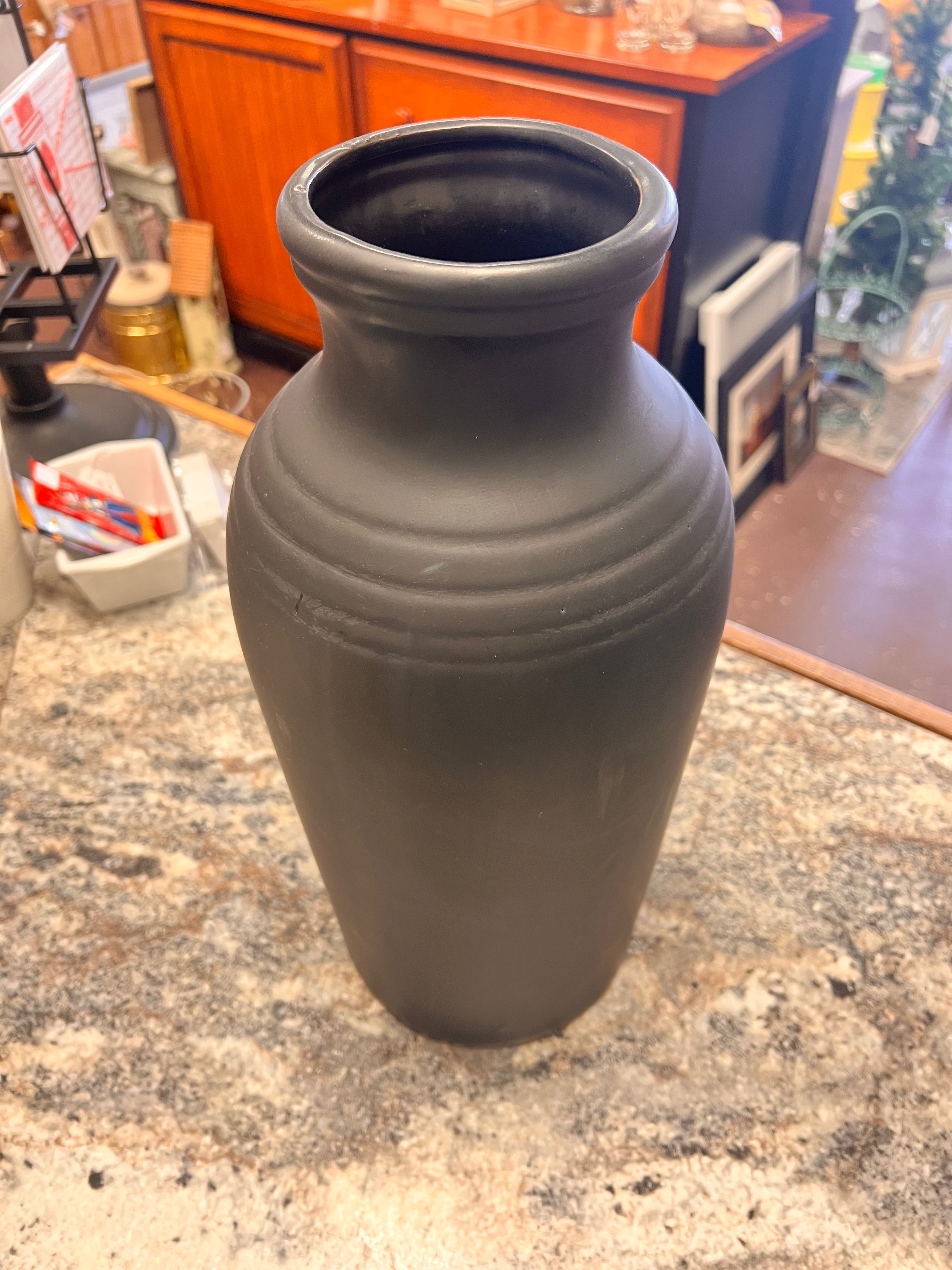 Tall Black Vase