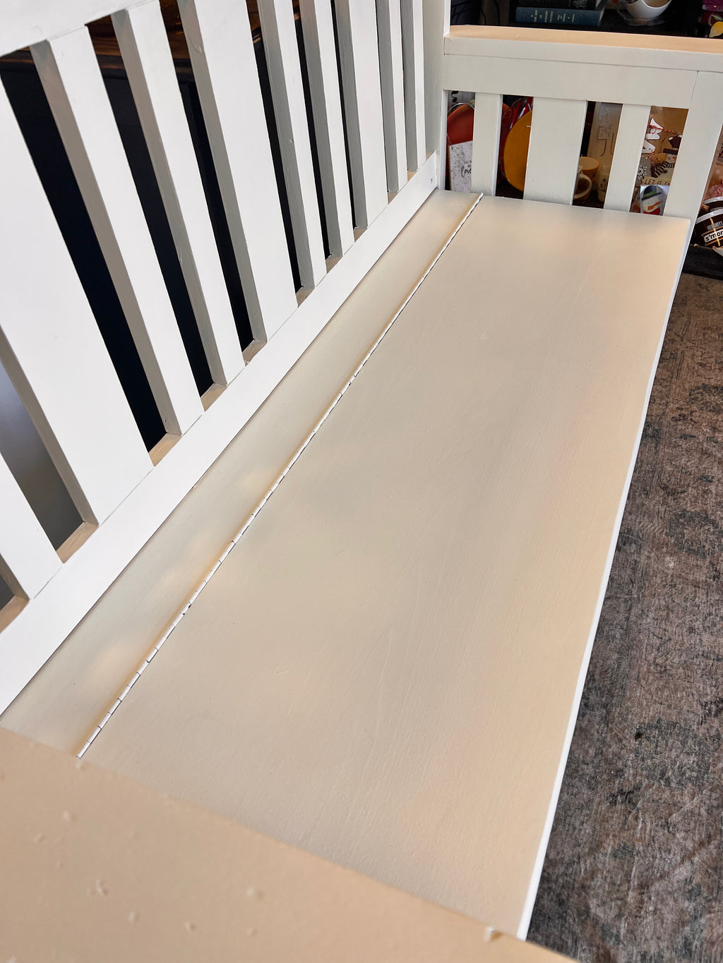 Long White Bench