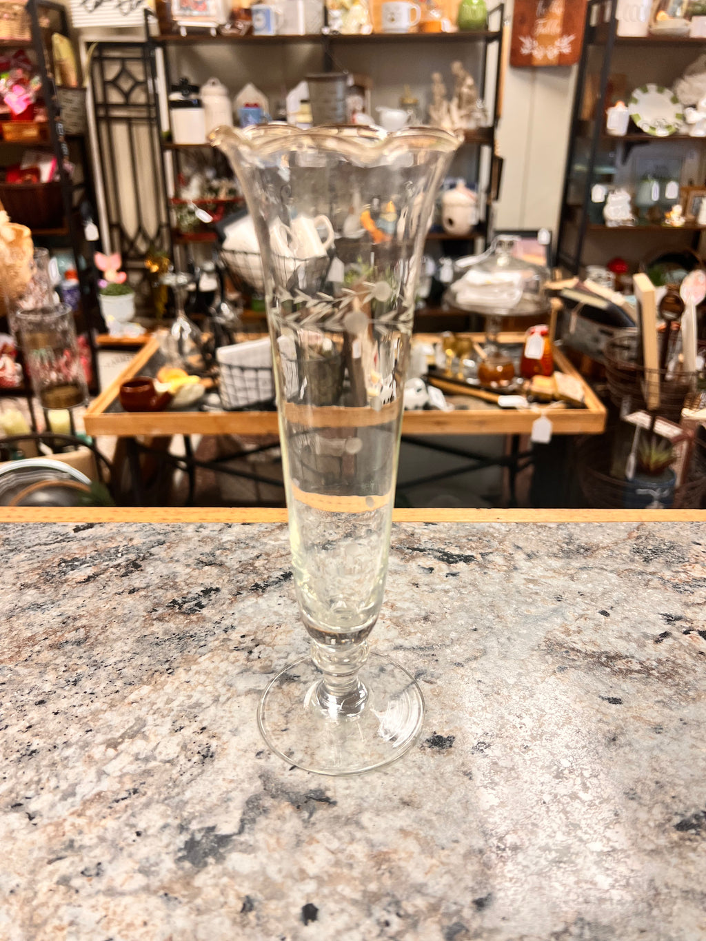 Etched Bud Vase