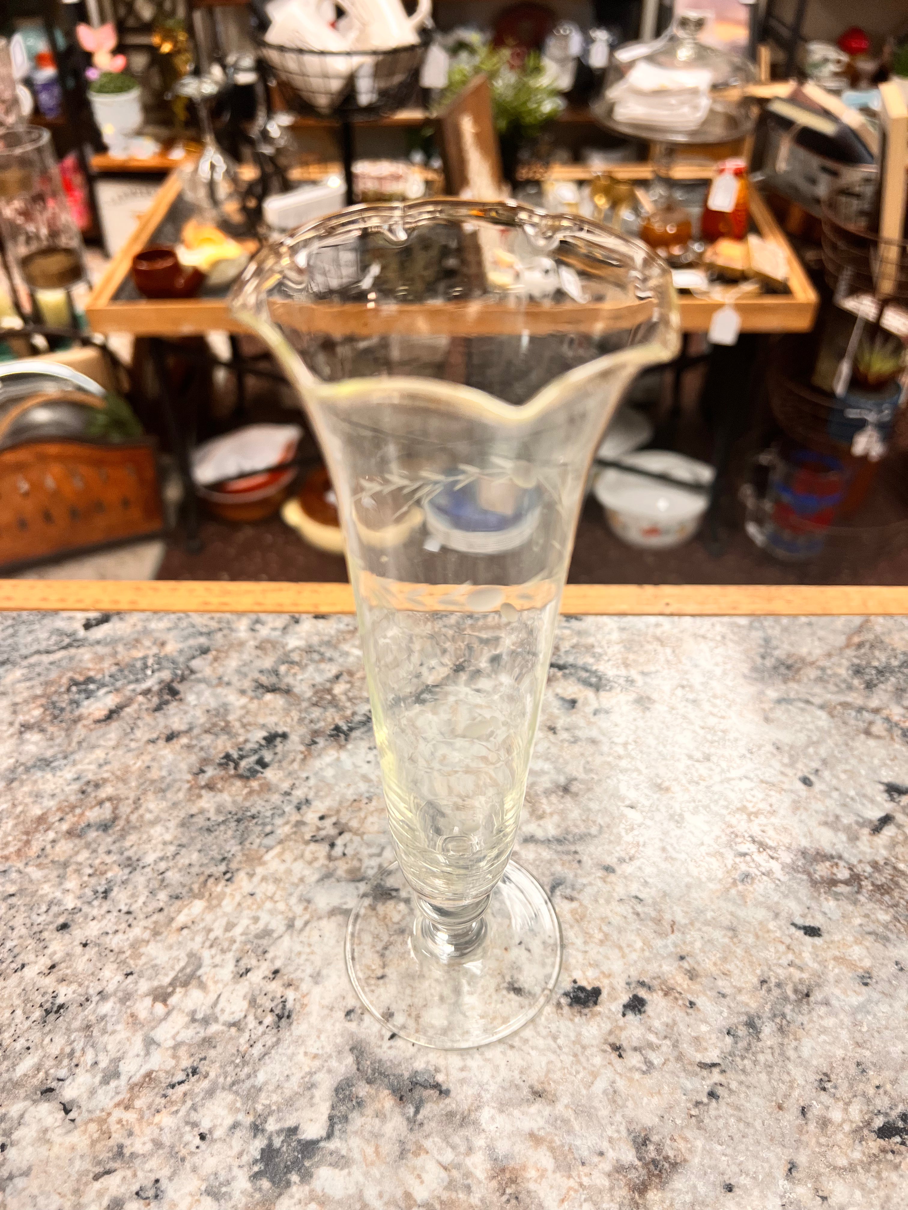 Etched Bud Vase